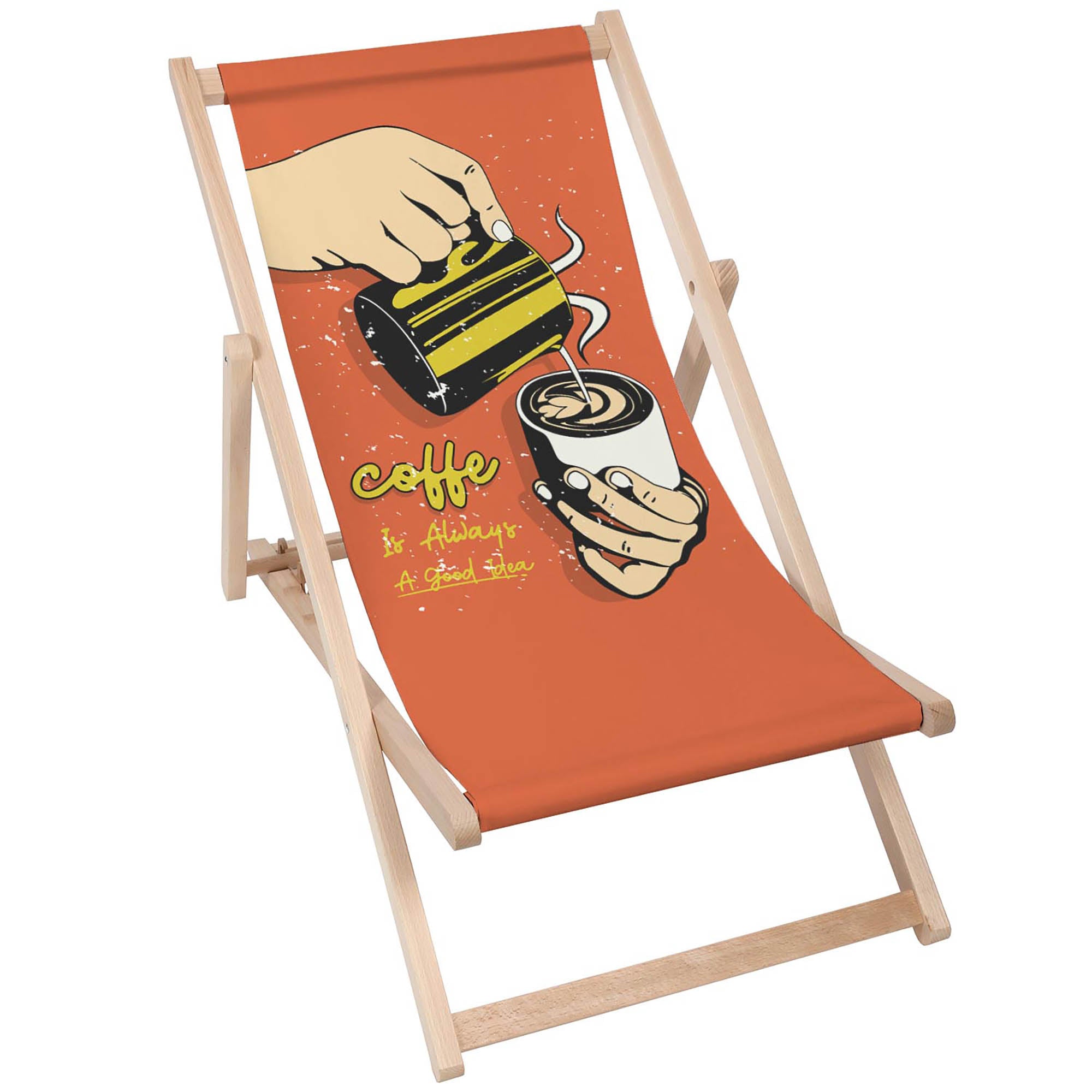 Wooden Deck Chair Coffee is Always a Good Idea