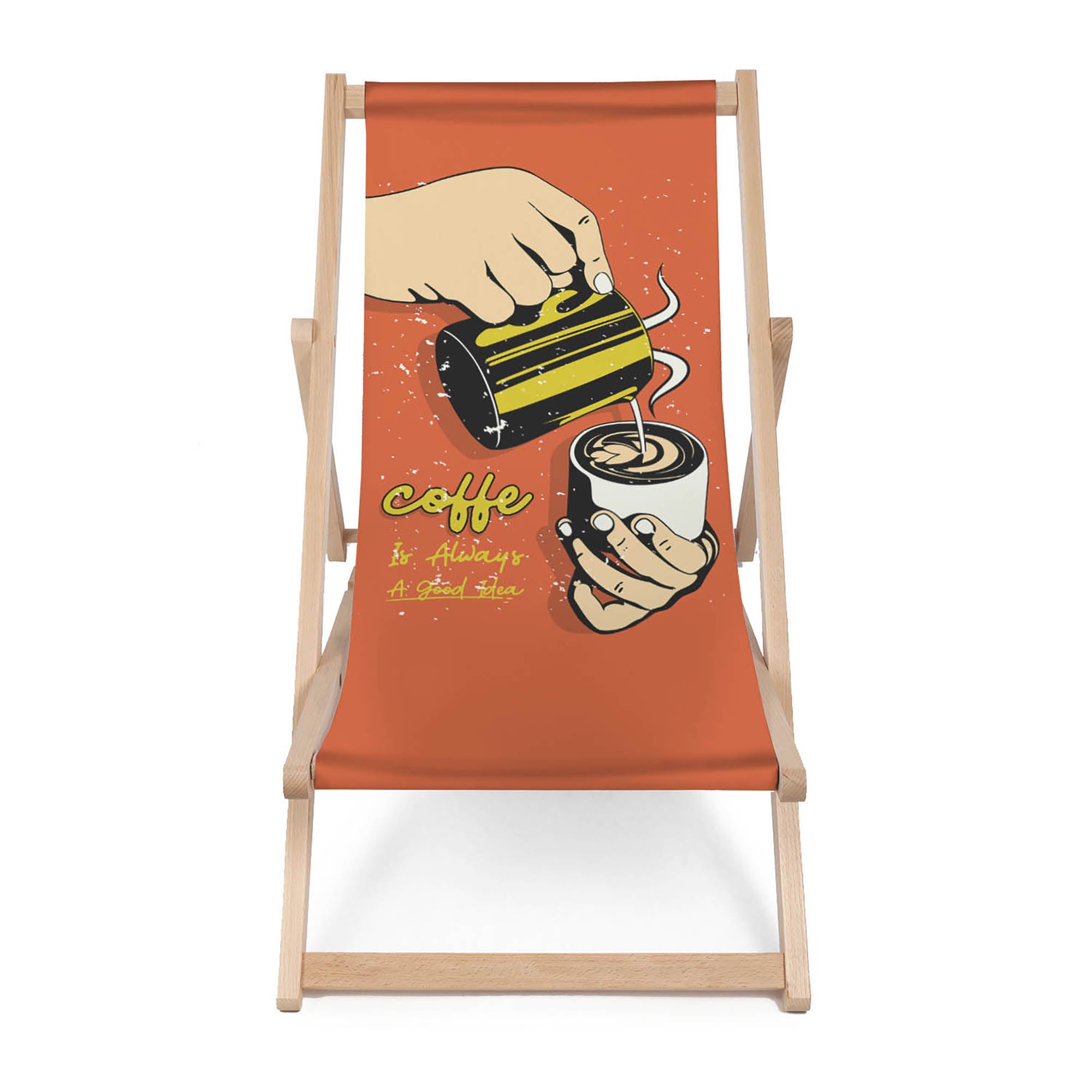 Wooden Deck Chair Coffee is Always a Good Idea
