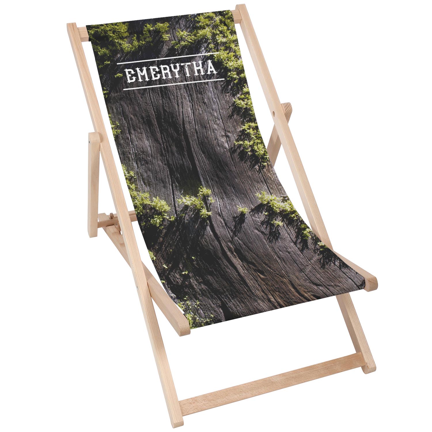 Wooden Deck Chair Retired Woman