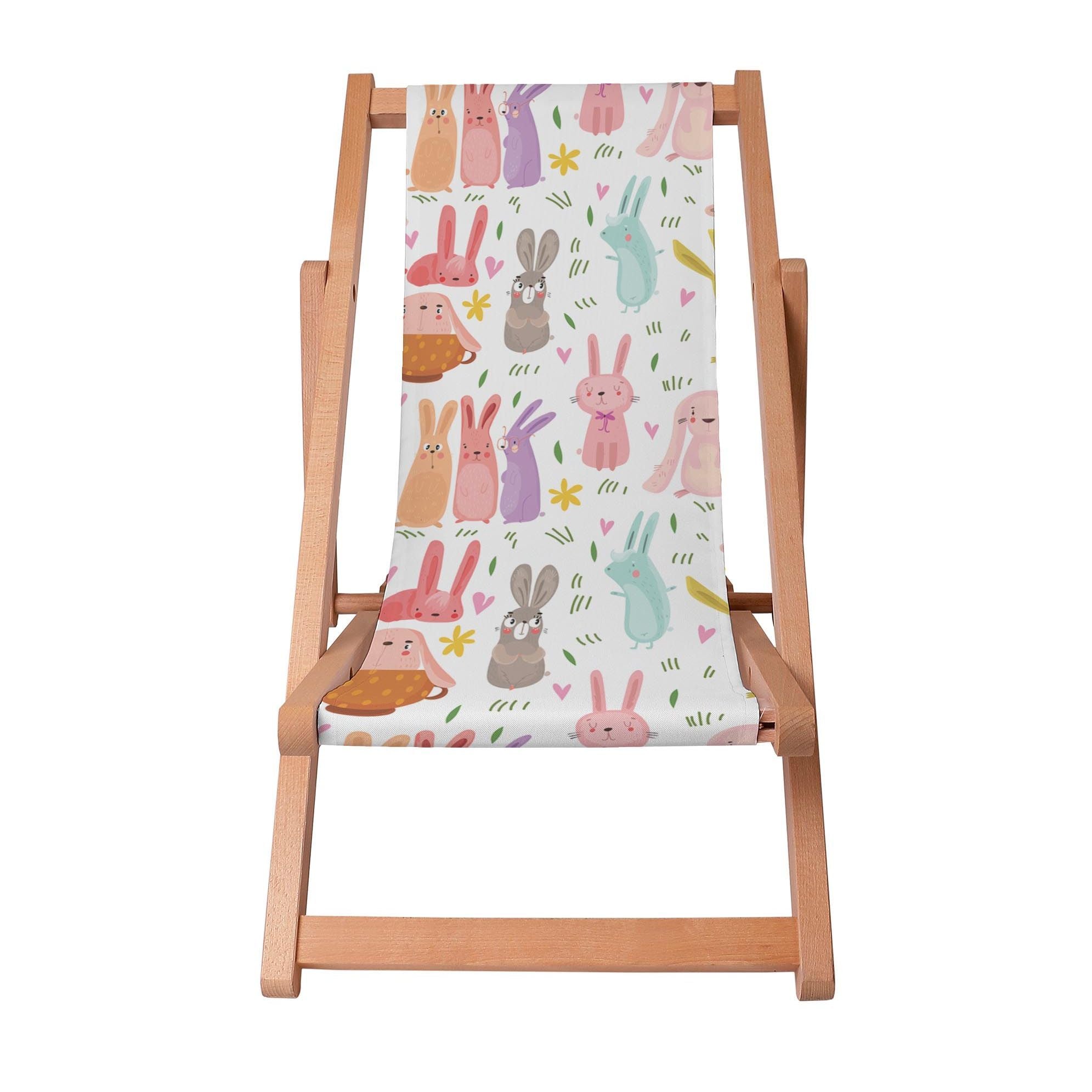 Drevené ležadlo Colorful Rabbits-S
