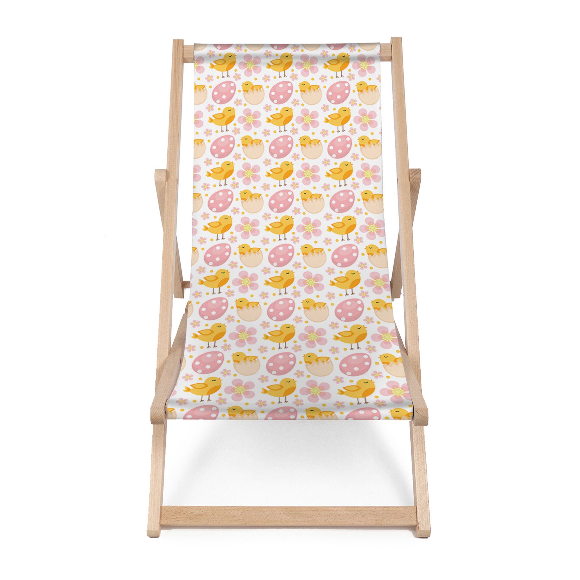 Wooden Deck Chair Easter Chicks-M