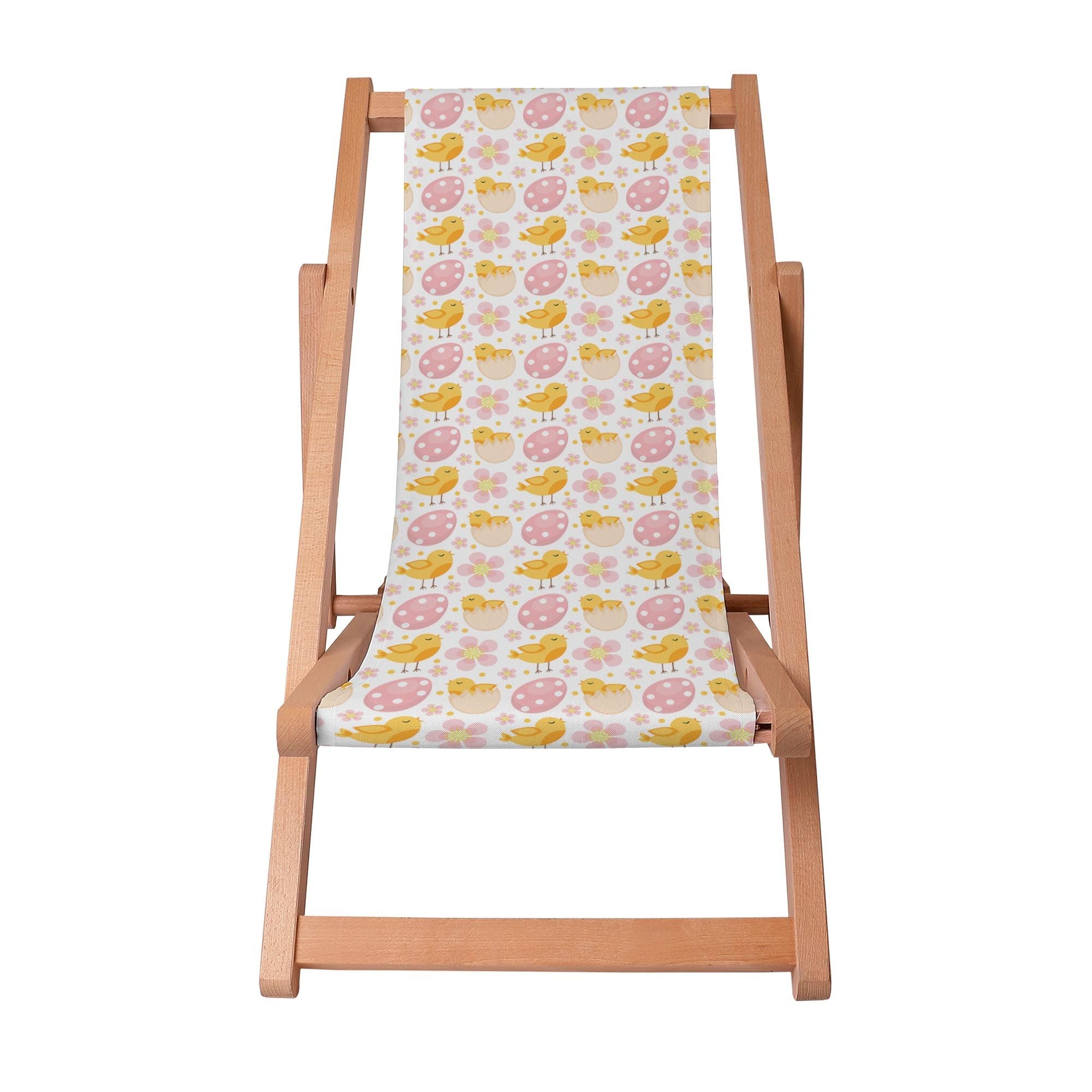 Wooden Deck Chair Easter Chicks-S