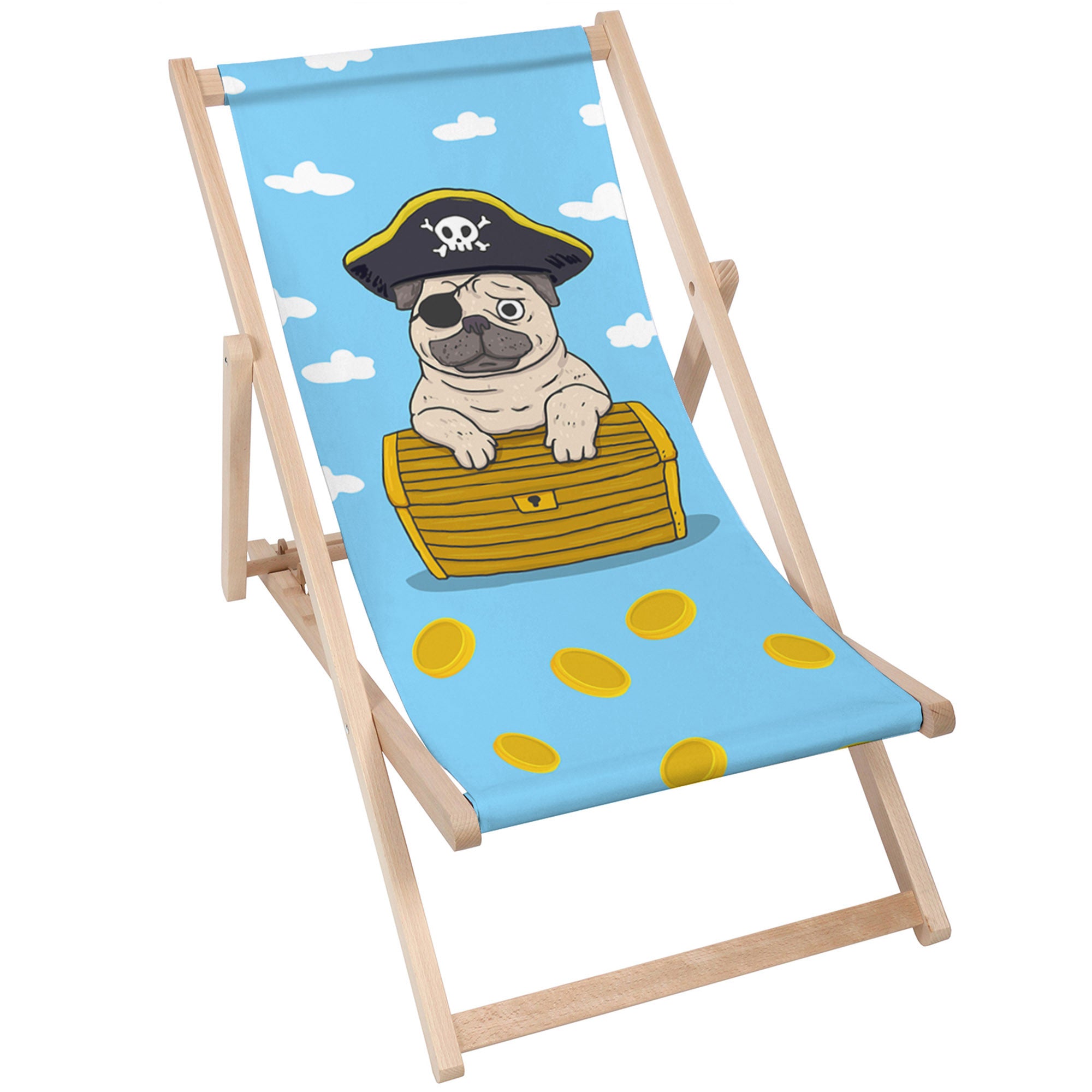 Drevené lehátko Pirate Pug-M