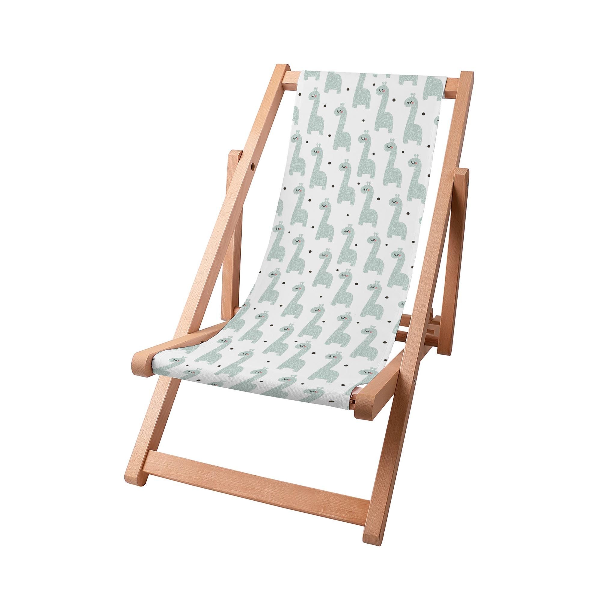 Wooden Deck Chair Sleepy Dinosaur