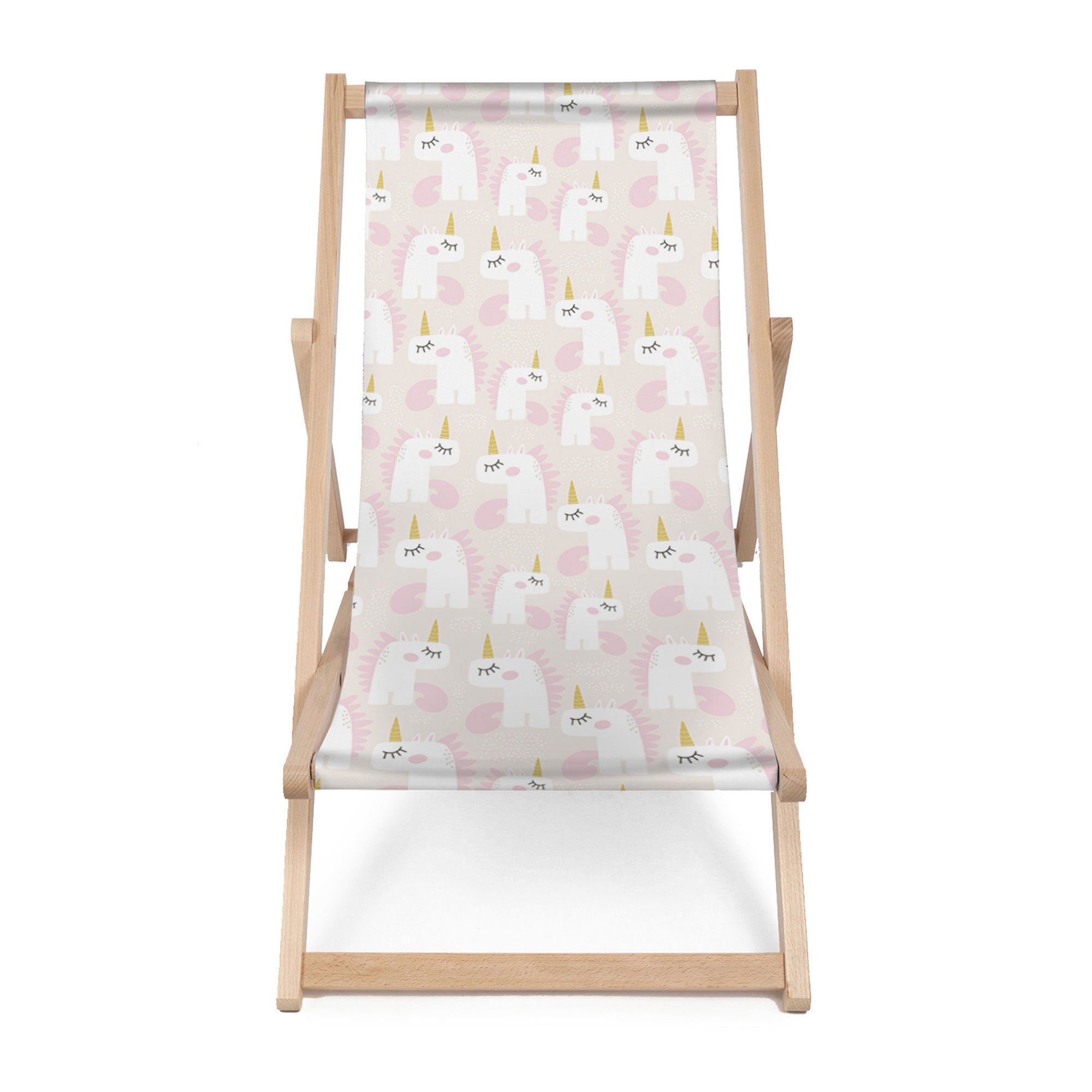 Wooden Deck Chair Sweet Pink Unicorn-M