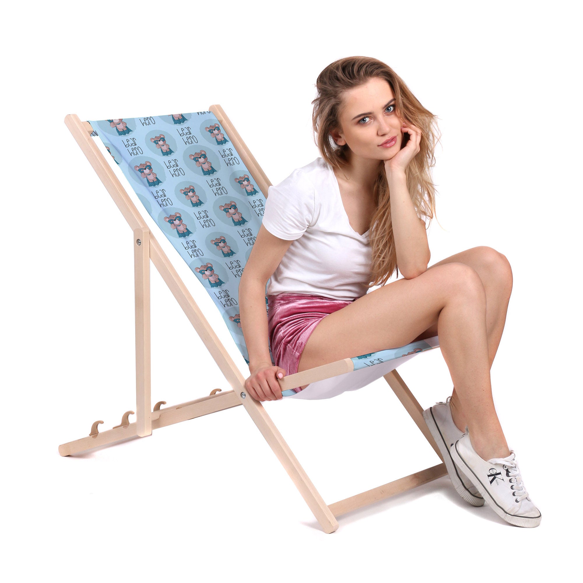 Drevené lehátko Medveď Hrdina-M