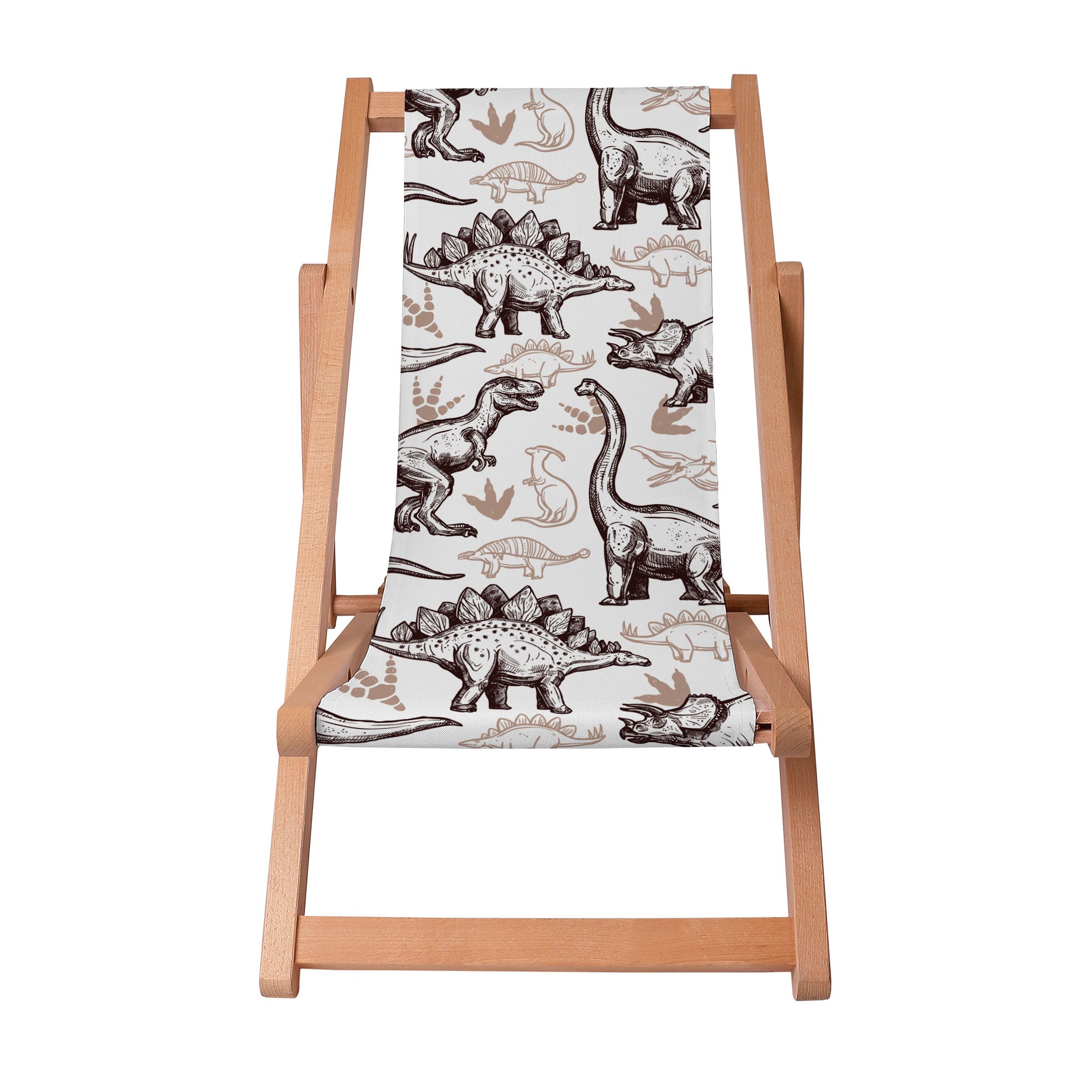 Wooden Deck Chair Dinosaurs Footprints