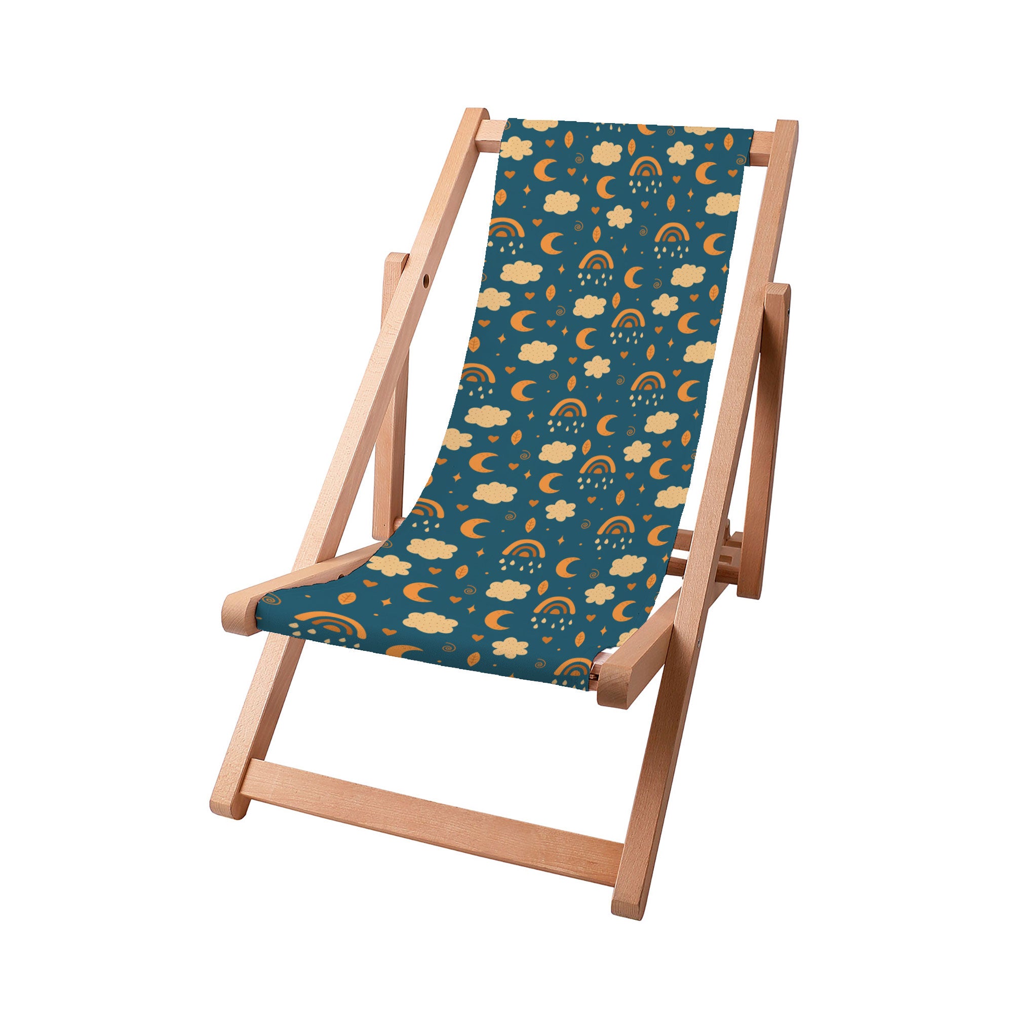 Wooden Deck Chair Sky and Moon