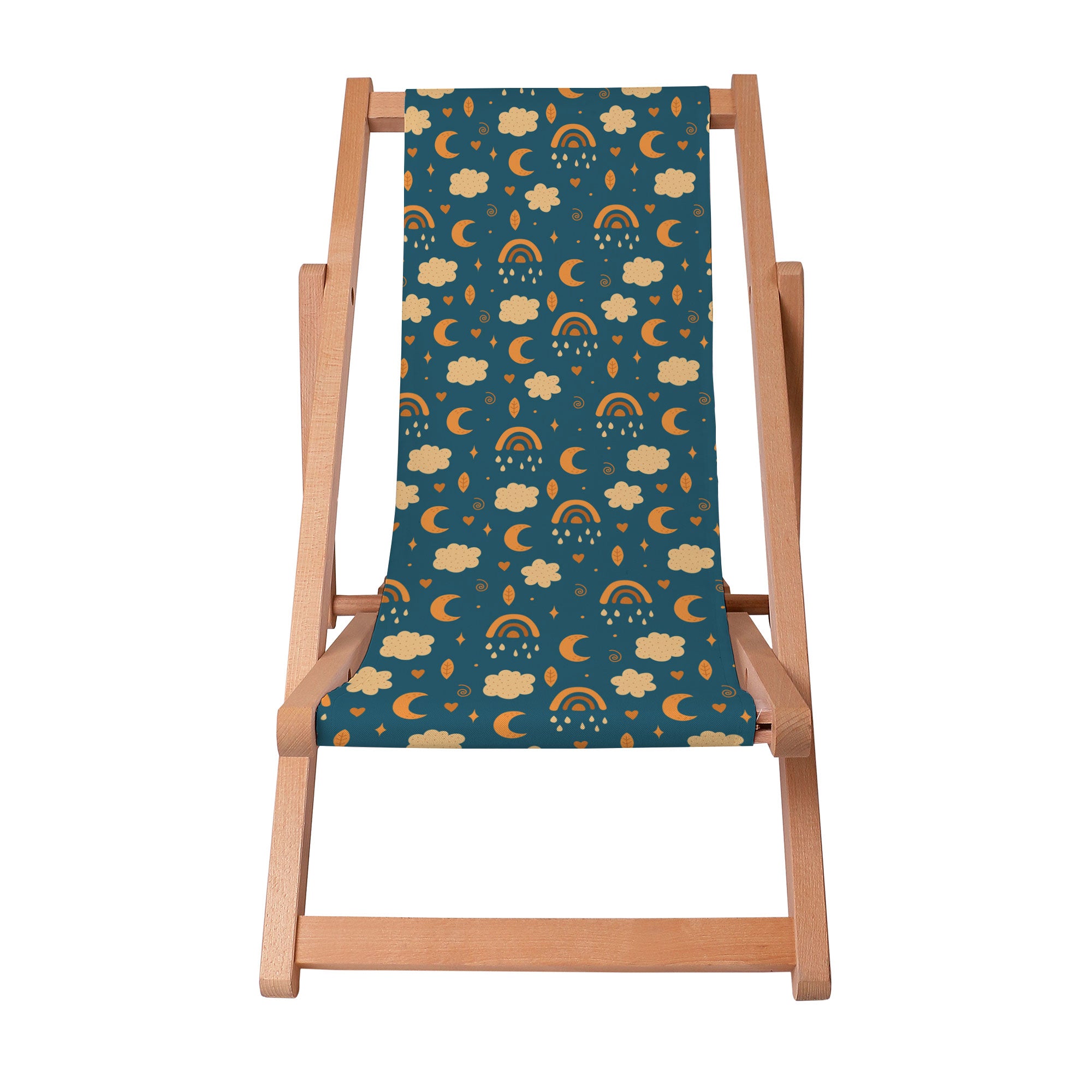 Wooden Deck Chair Sky and Moon
