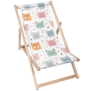 Wooden Deck Chair Sleepy Cats-M