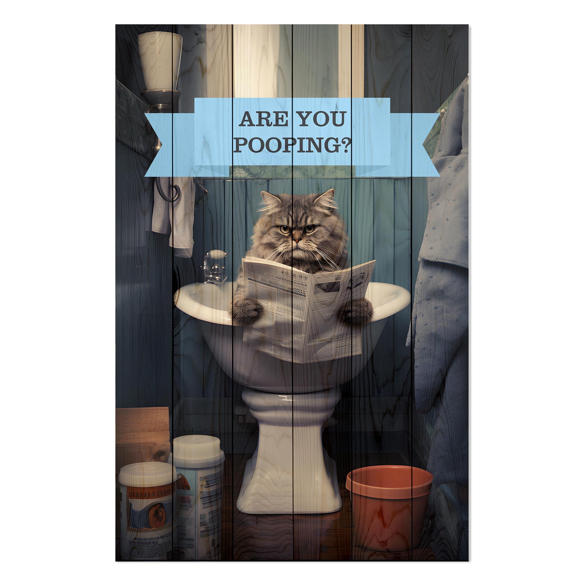 Obraz Wood Are you Pooping-50x70 cm