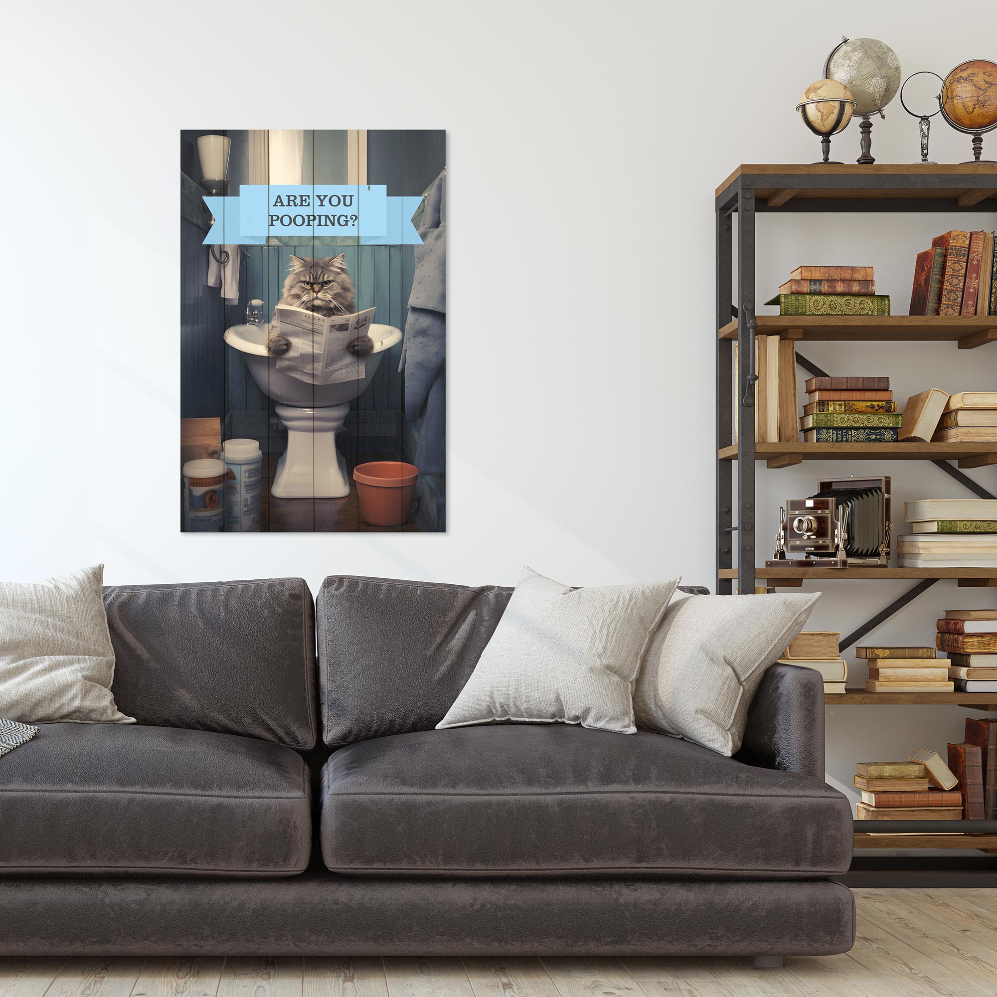 Obraz Wood Are you Pooping-50x70 cm