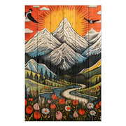 Obraz Wood Vintage Mountain-40x60 cm