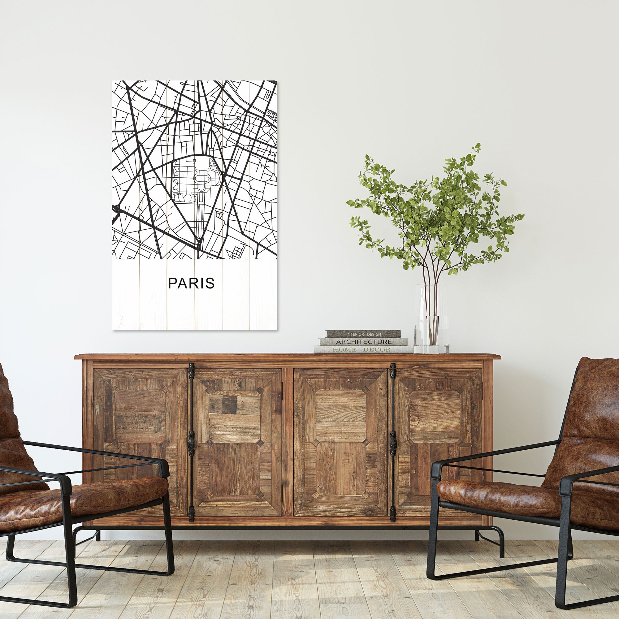 Obraz Wood Paríž-70x90 cm