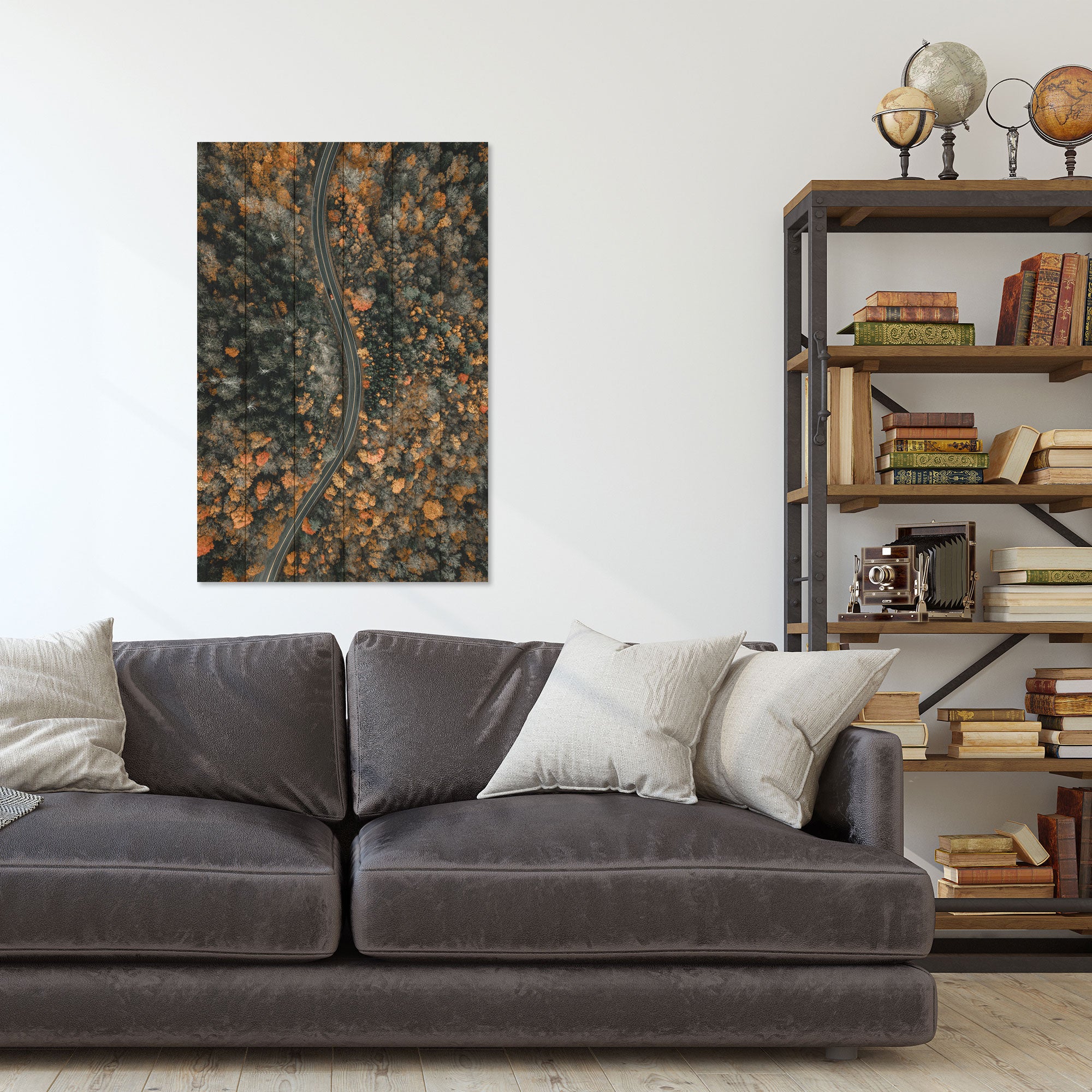 Obraz Wood Kľukatá cesta-20x30 cm