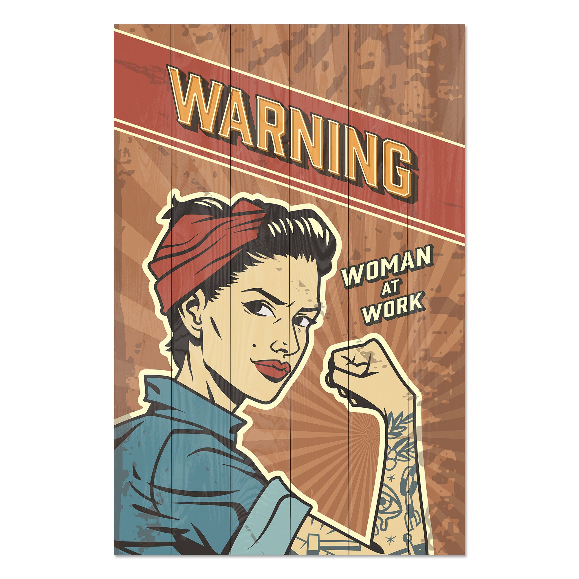 Obraz Wood Warning-50x70 cm