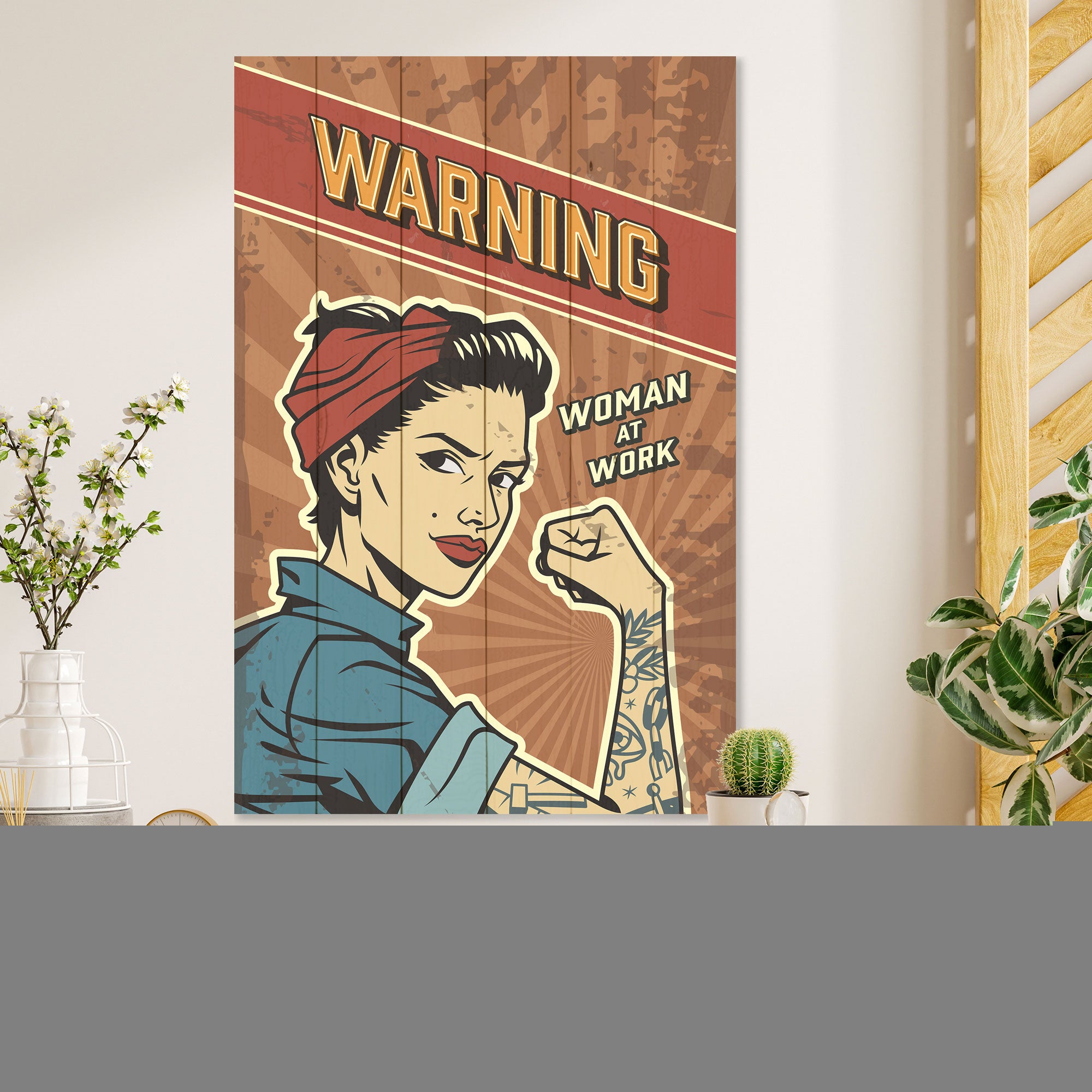 Obraz Wood Warning-50x70 cm