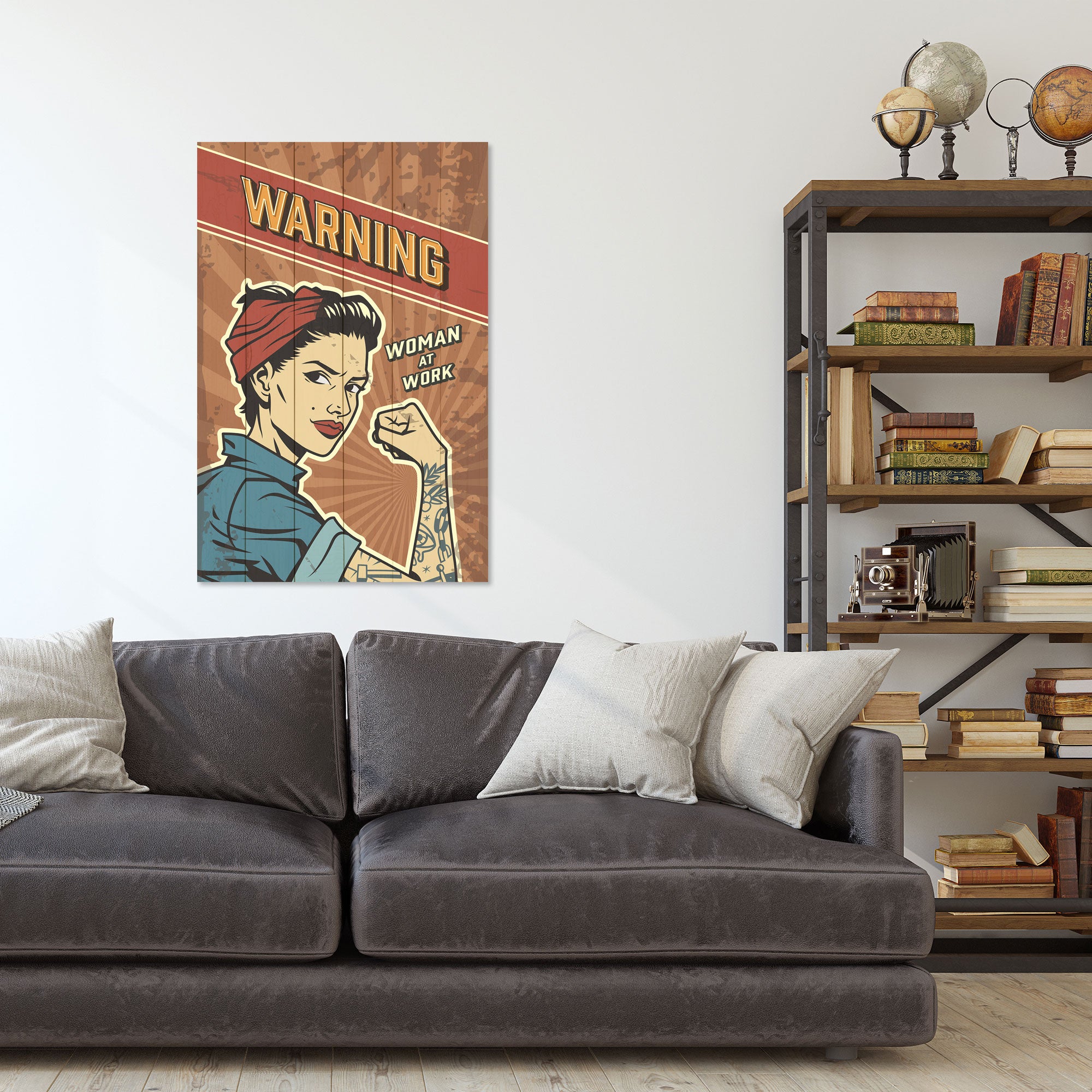 Obraz Wood Warning-40x60 cm
