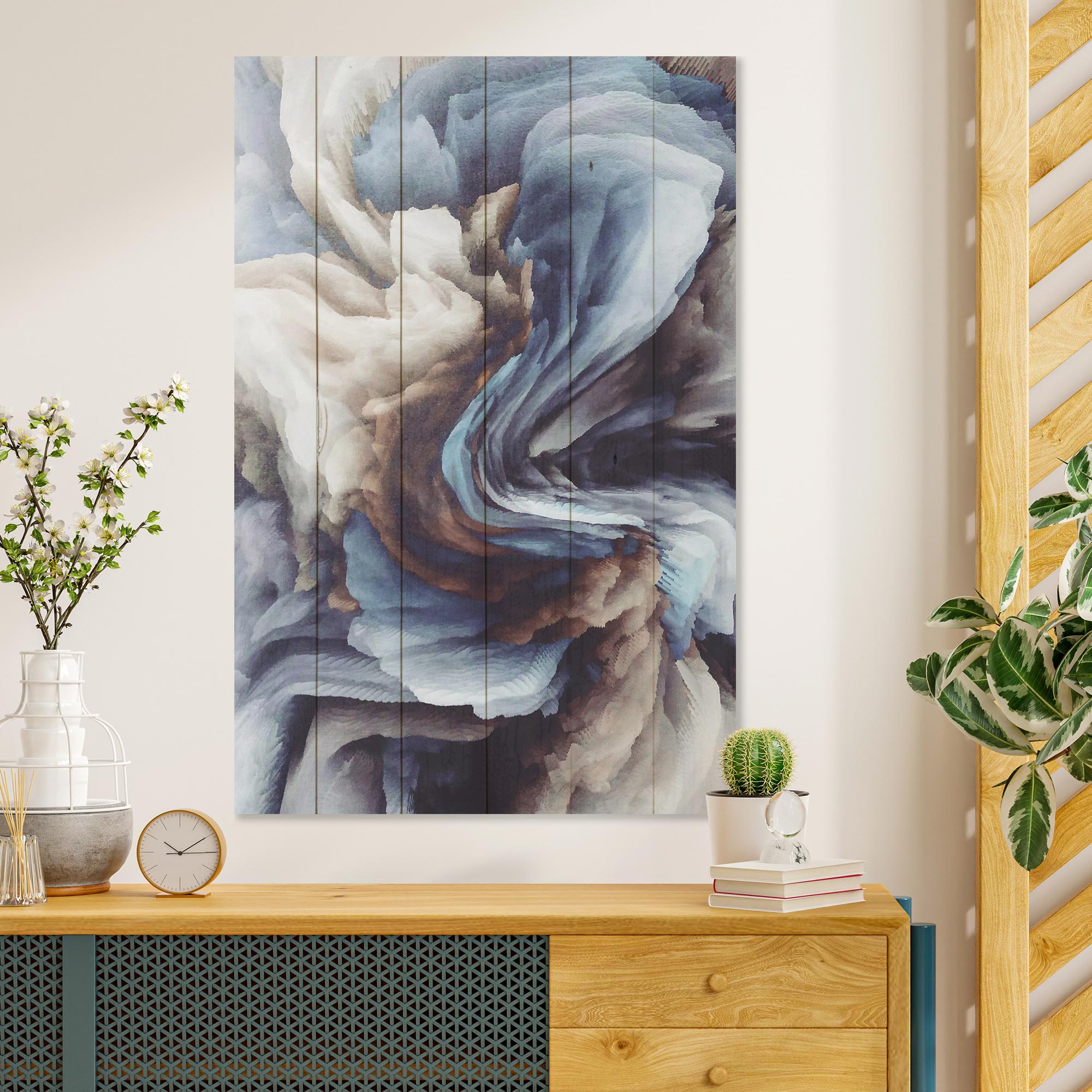 Obraz Wood Swirling Shapes-70x90 cm