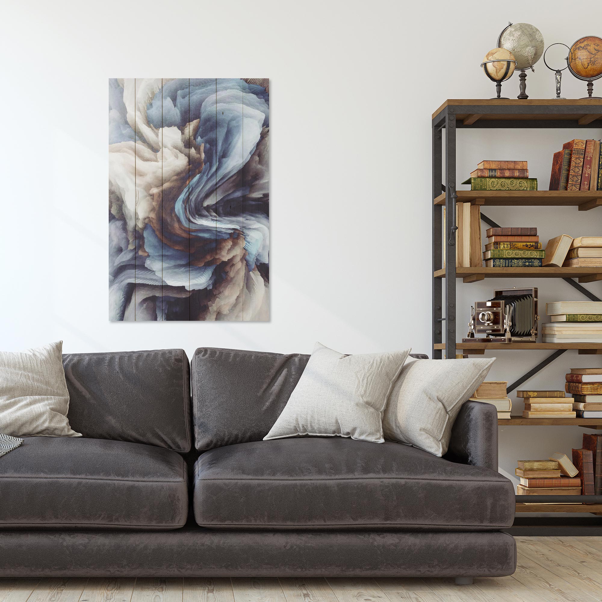 Obraz Wood Swirling Shapes-70x90 cm