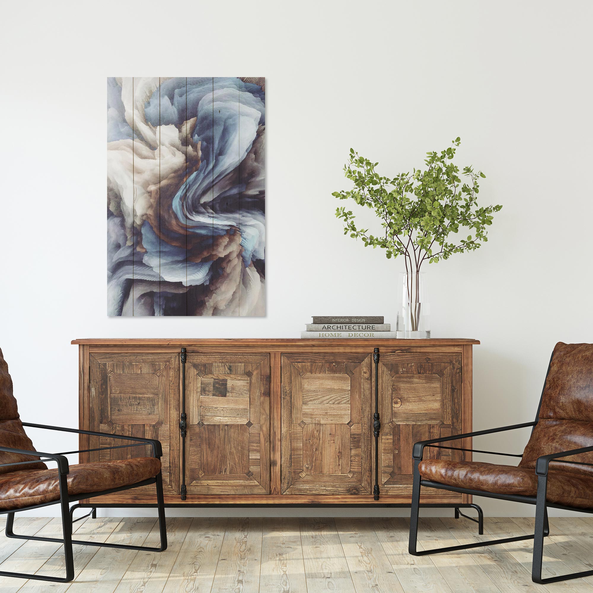 Obraz Wood Víriace tvary-40x60 cm