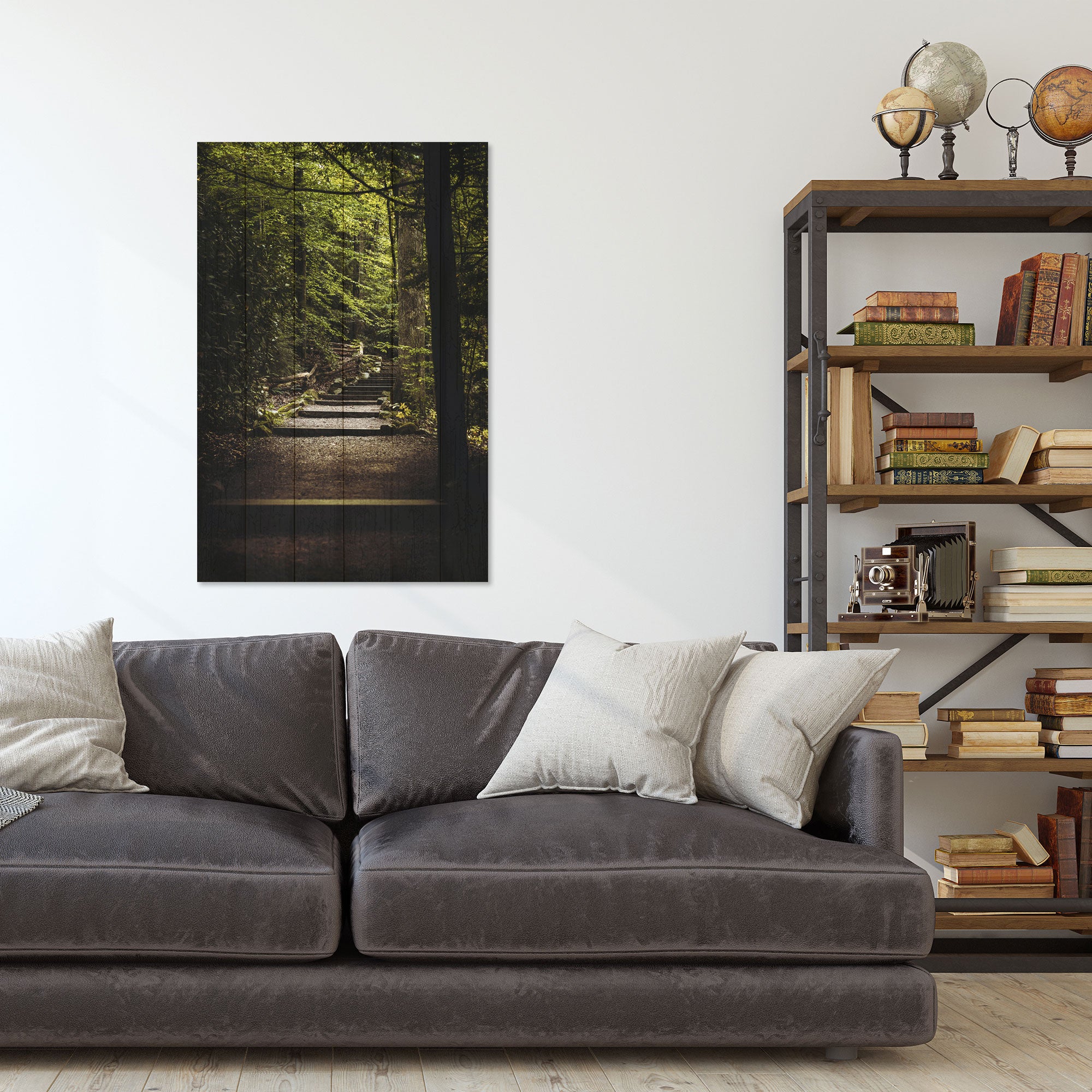 Obraz Wood Schody v lese-40x60 cm