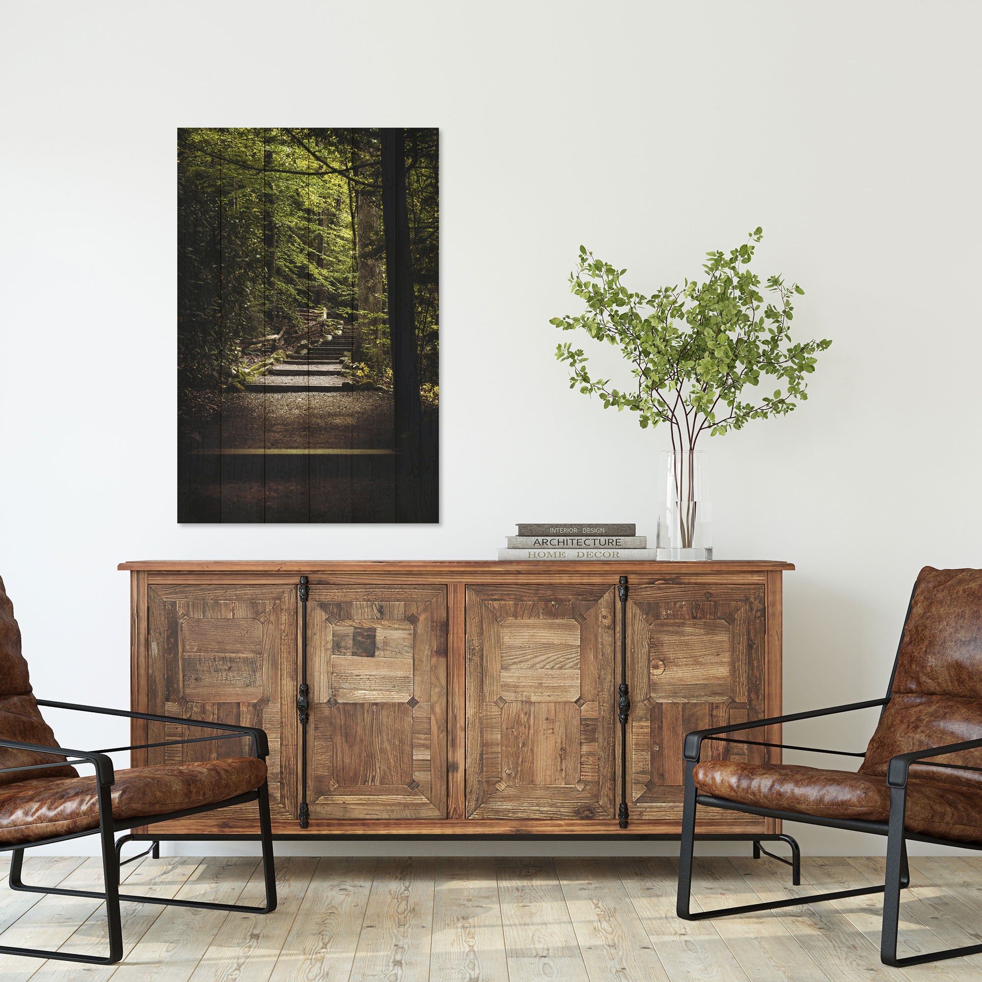 Obraz Wood Schody v lese-40x60 cm