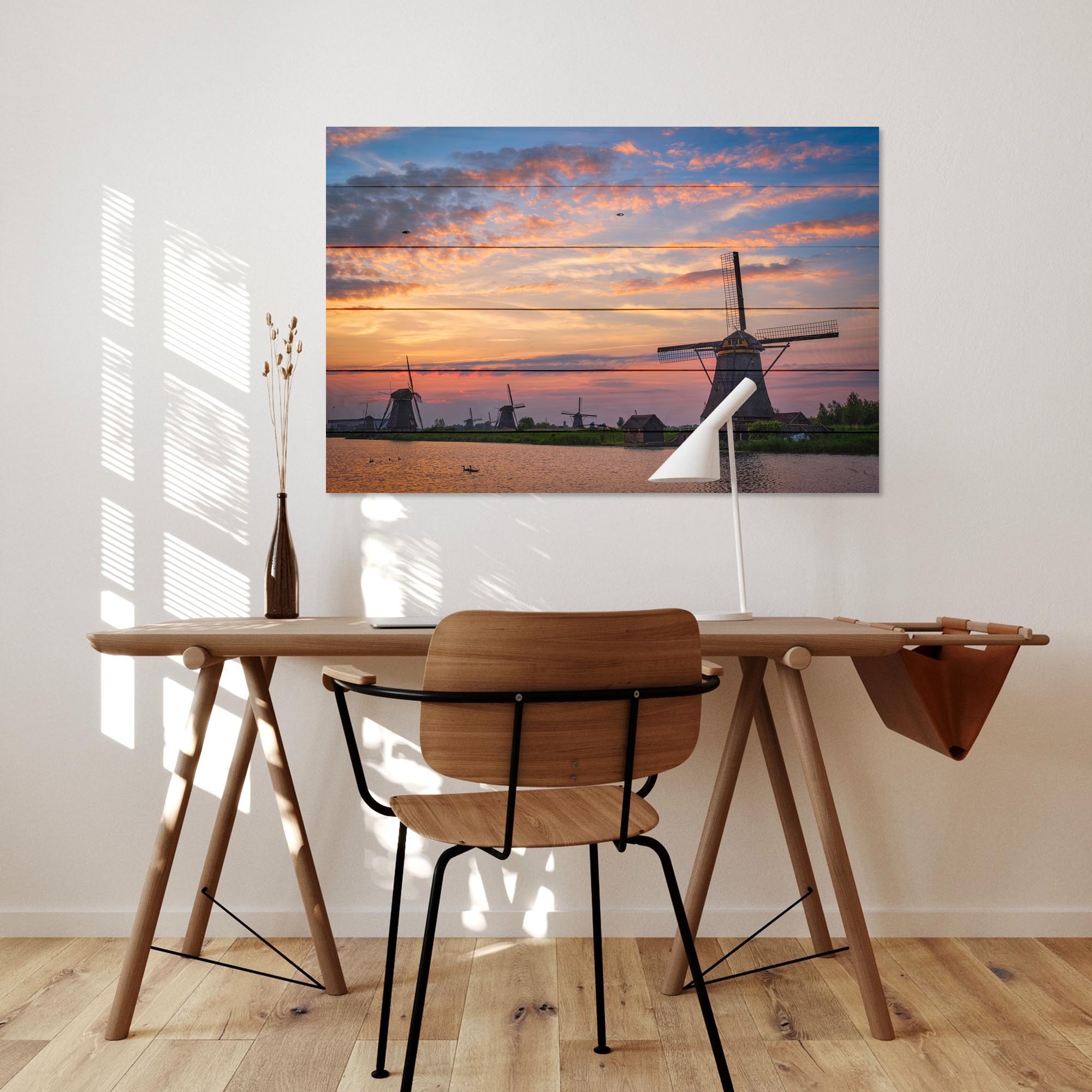 Obraz Wood Sunset Over the Mill-30x40 cm