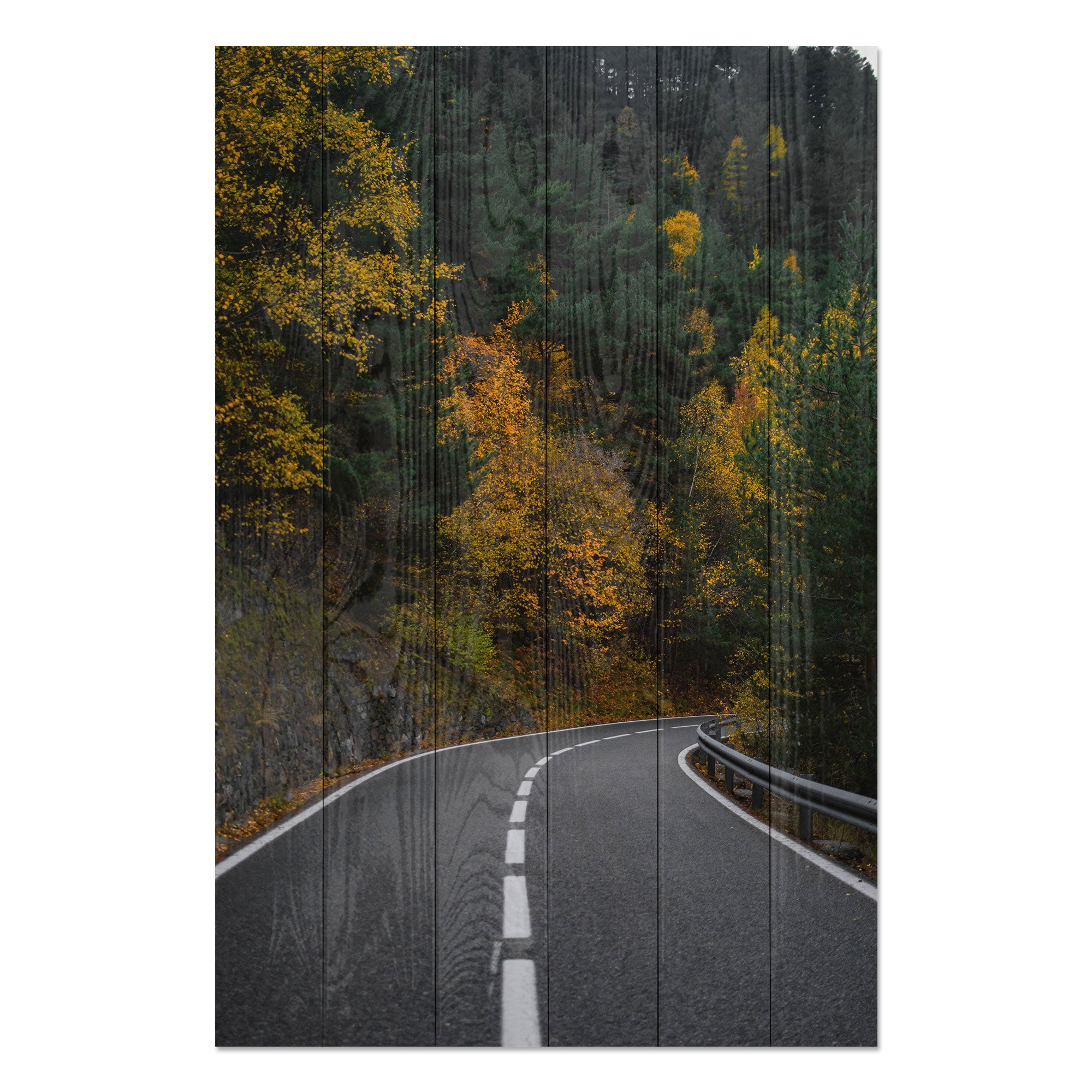 Bild Holz Straße durch den Wald-30x40 cm