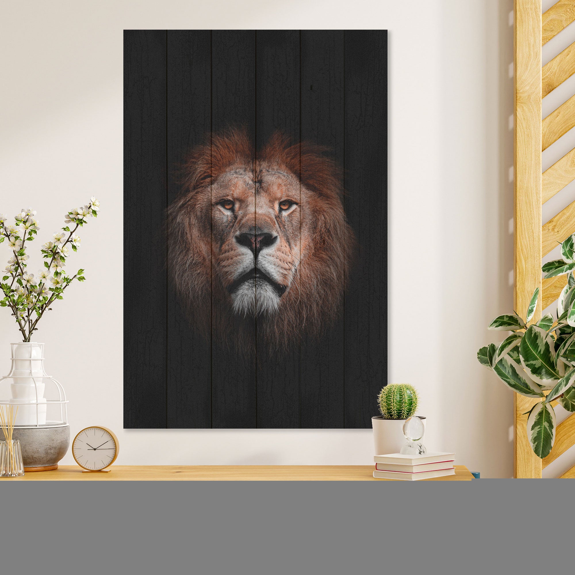 Obraz Wood Portrét leva-70x90 cm