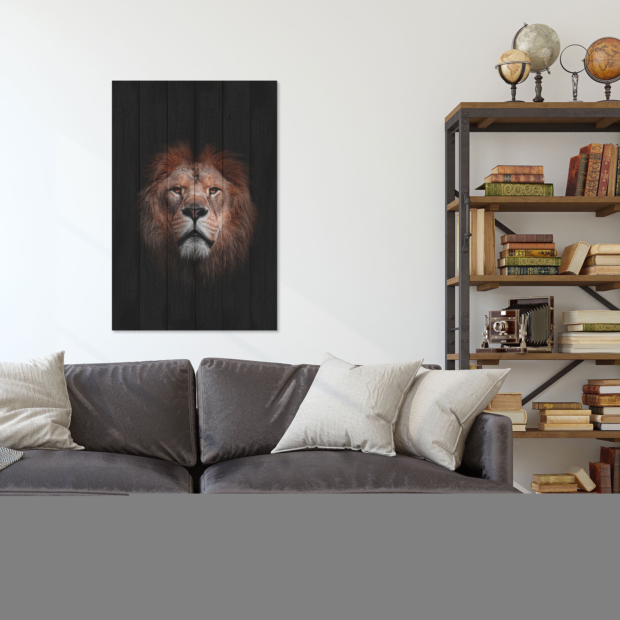 Obraz Wood Portrét leva-70x90 cm
