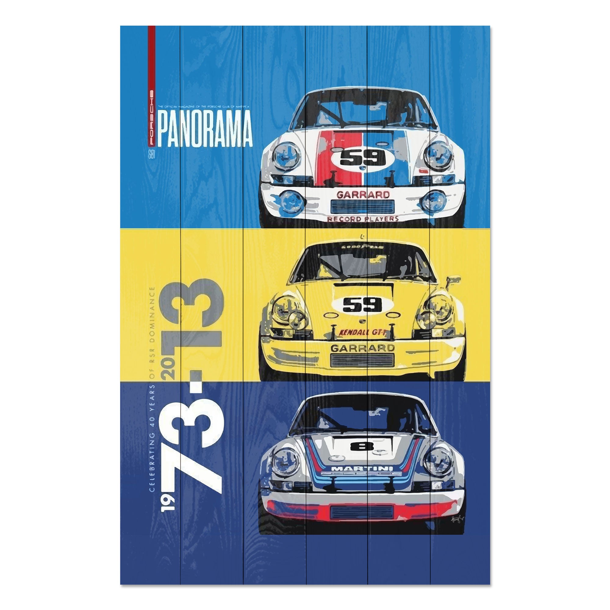 Wood Painting Rally Cars-40x60 cm