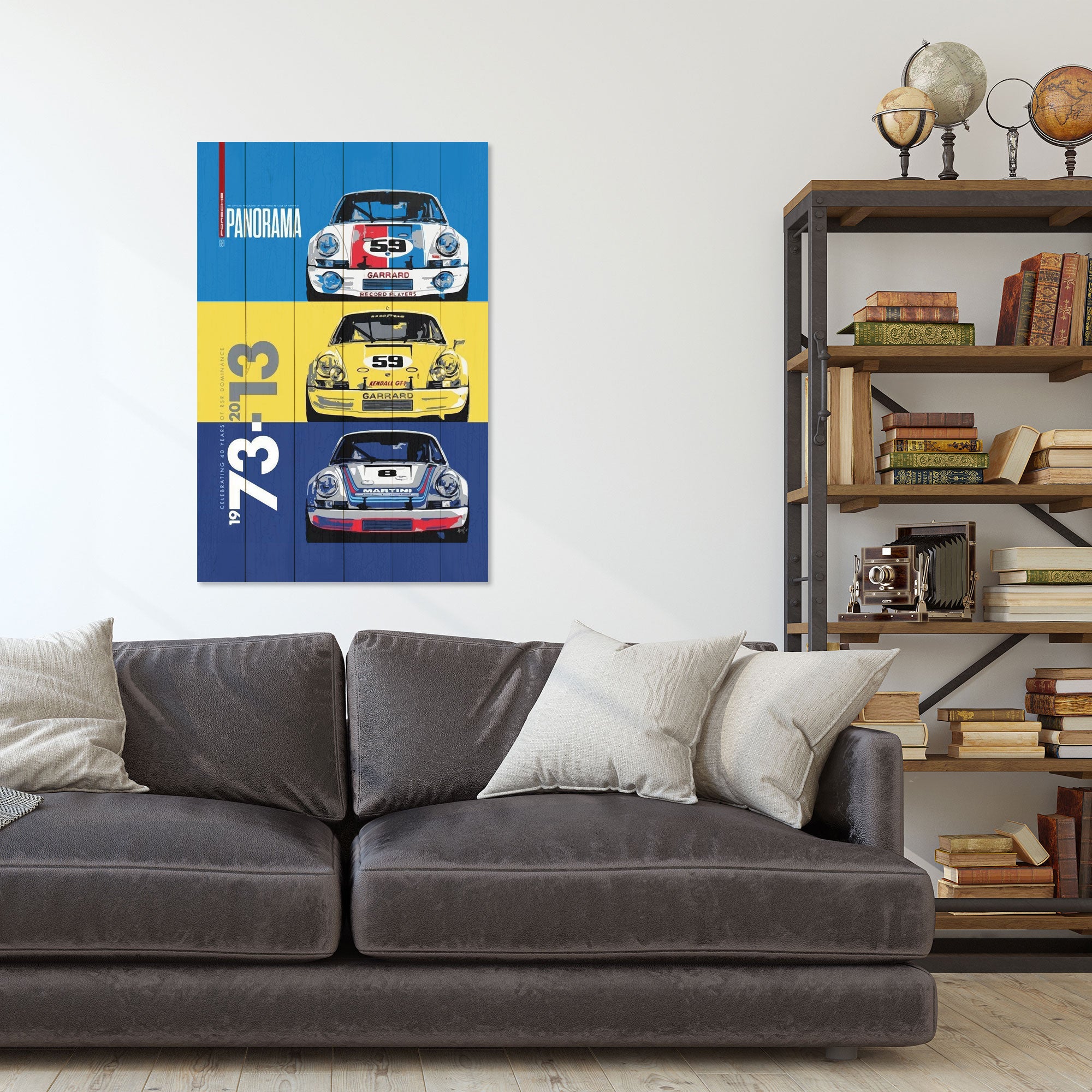 Wood Painting Rally Cars-40x60 cm