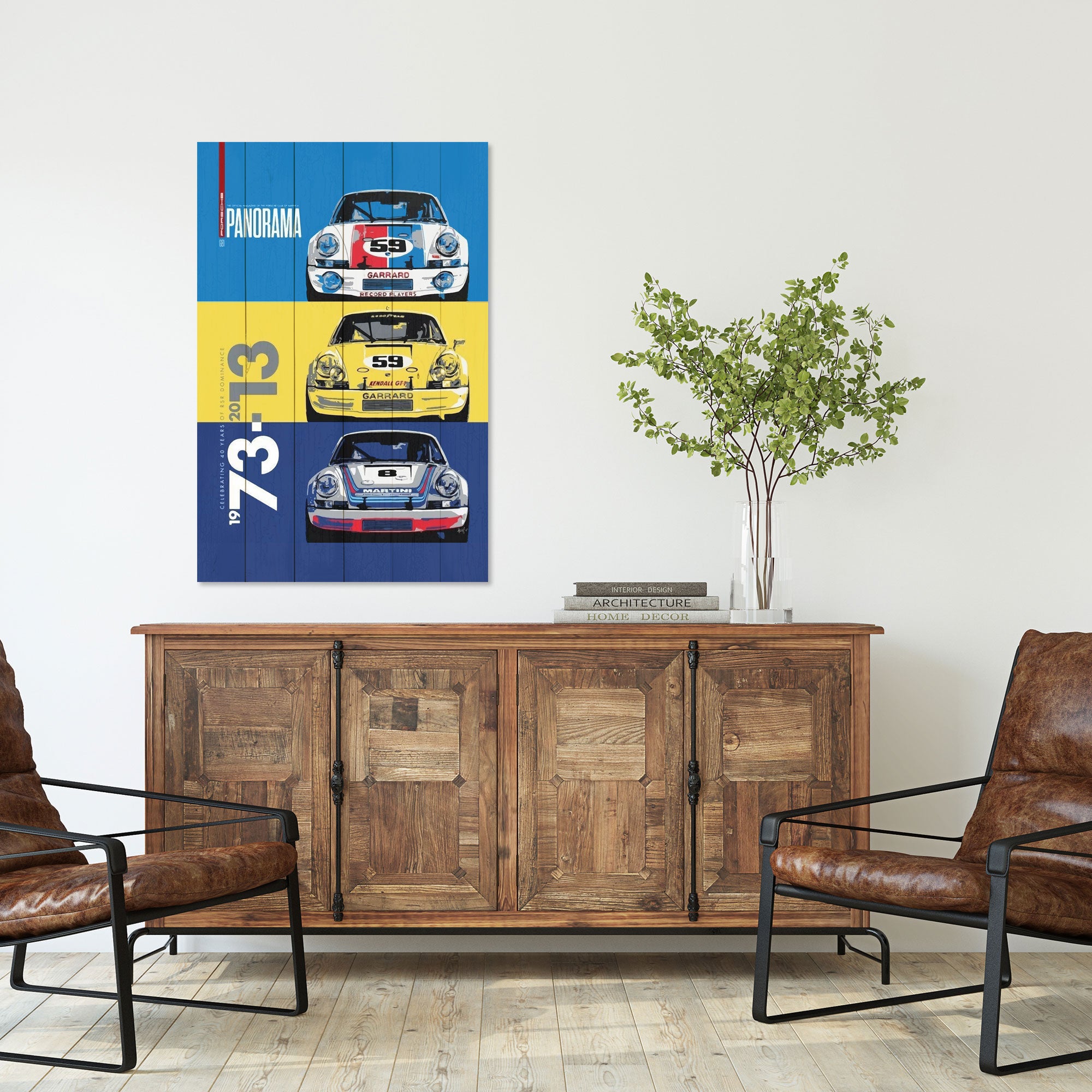 Wood Painting Rally Cars-40x60 cm