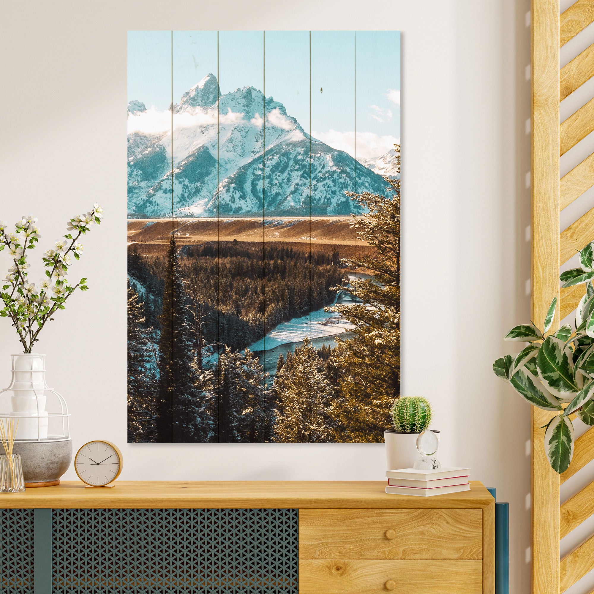 Obraz Wood Horské Krajiny-50x70 cm