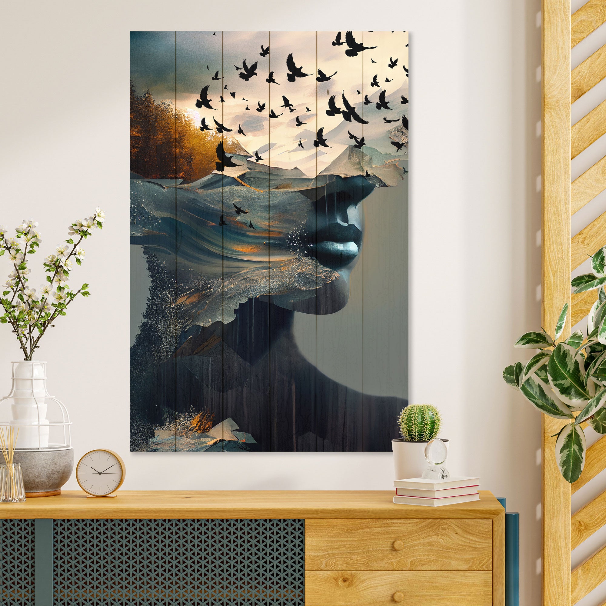 Obraz Wood Otvorená Myseľ-50x70 cm