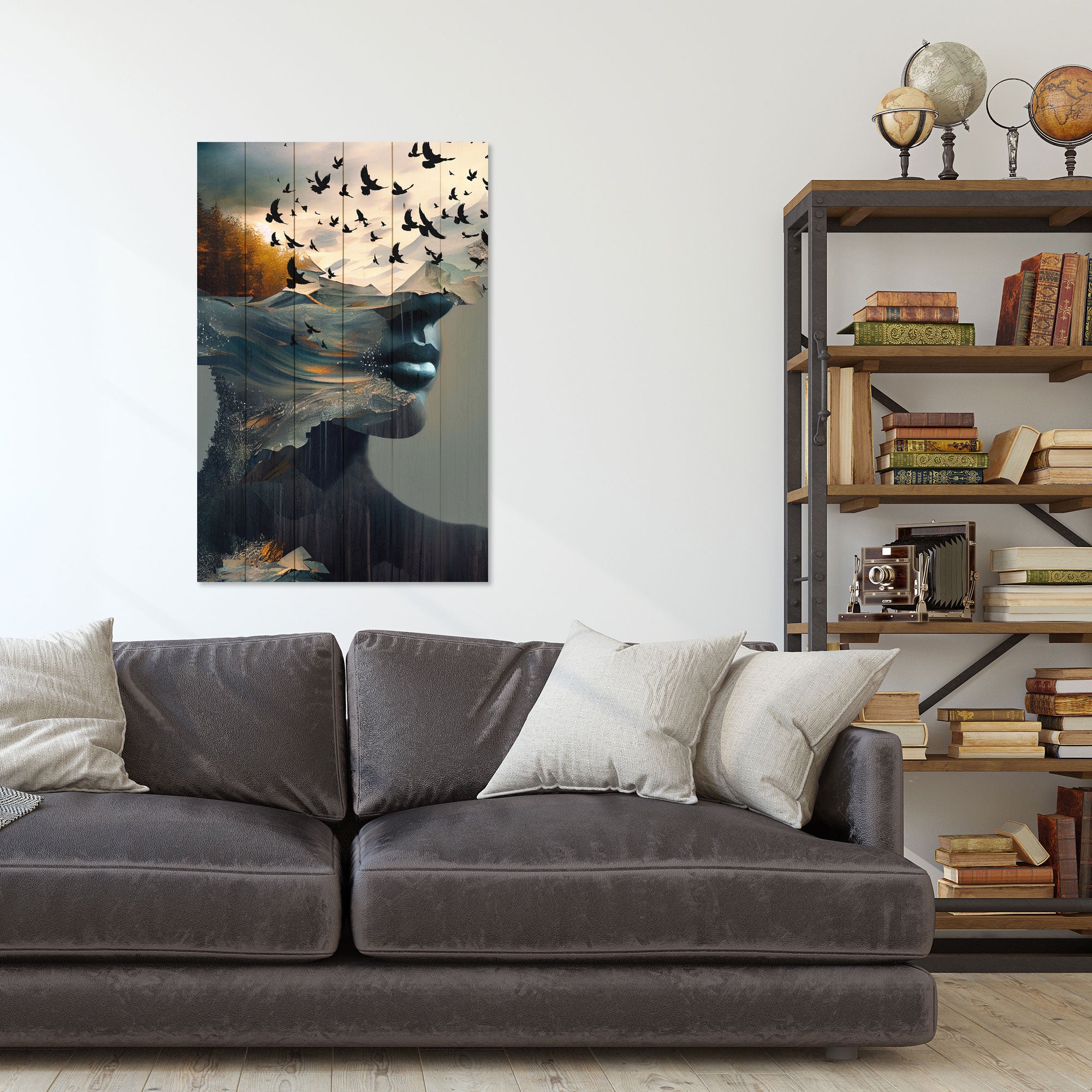 Obraz Wood Otvorená Myseľ-50x70 cm