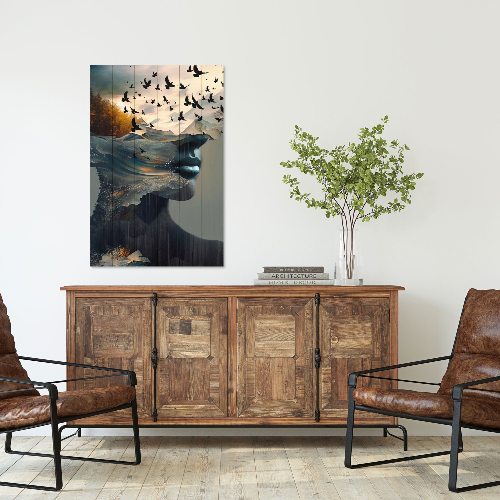 Obraz Wood Otvorená Myseľ-50x70 cm