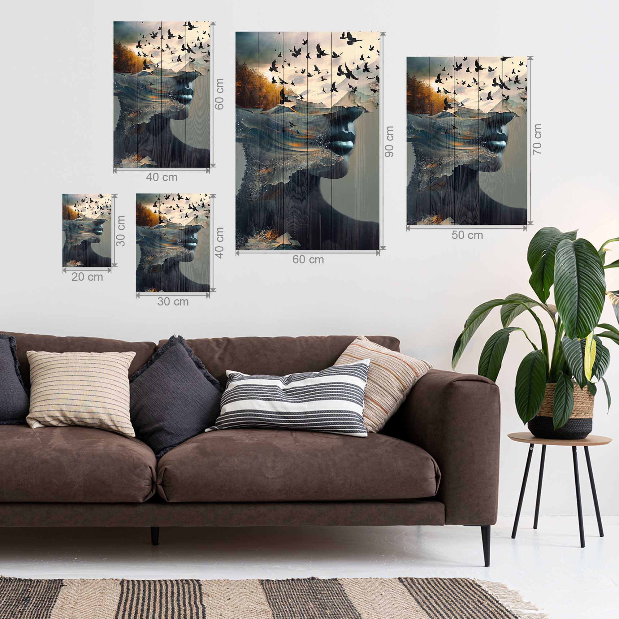 Obraz Wood Otvorená Myseľ-50x70 cm
