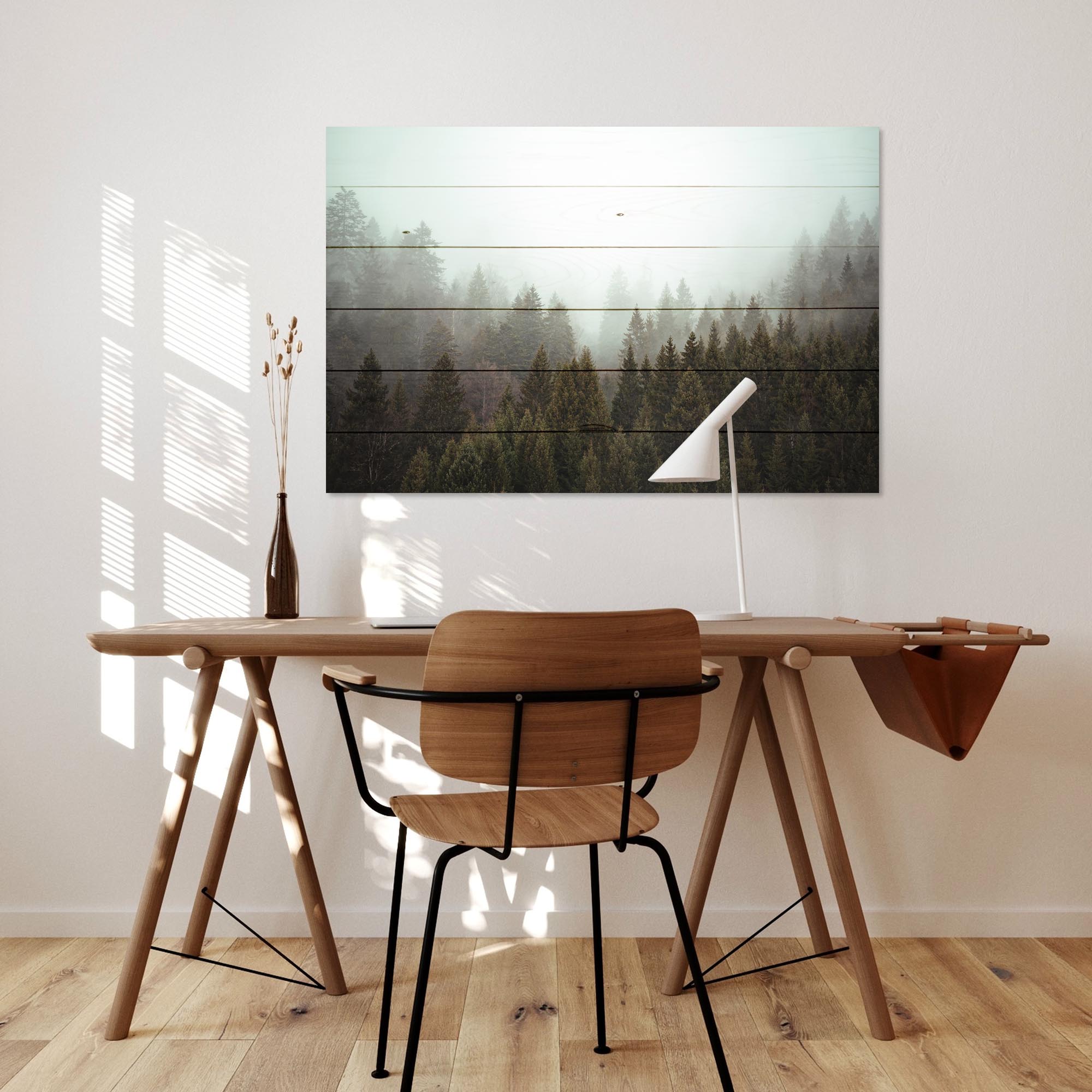 Obraz Wood Hmlistý Ihličnatý Les-40x60 cm
