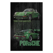 Obraz Wood Zelené Porsche-70x90 cm
