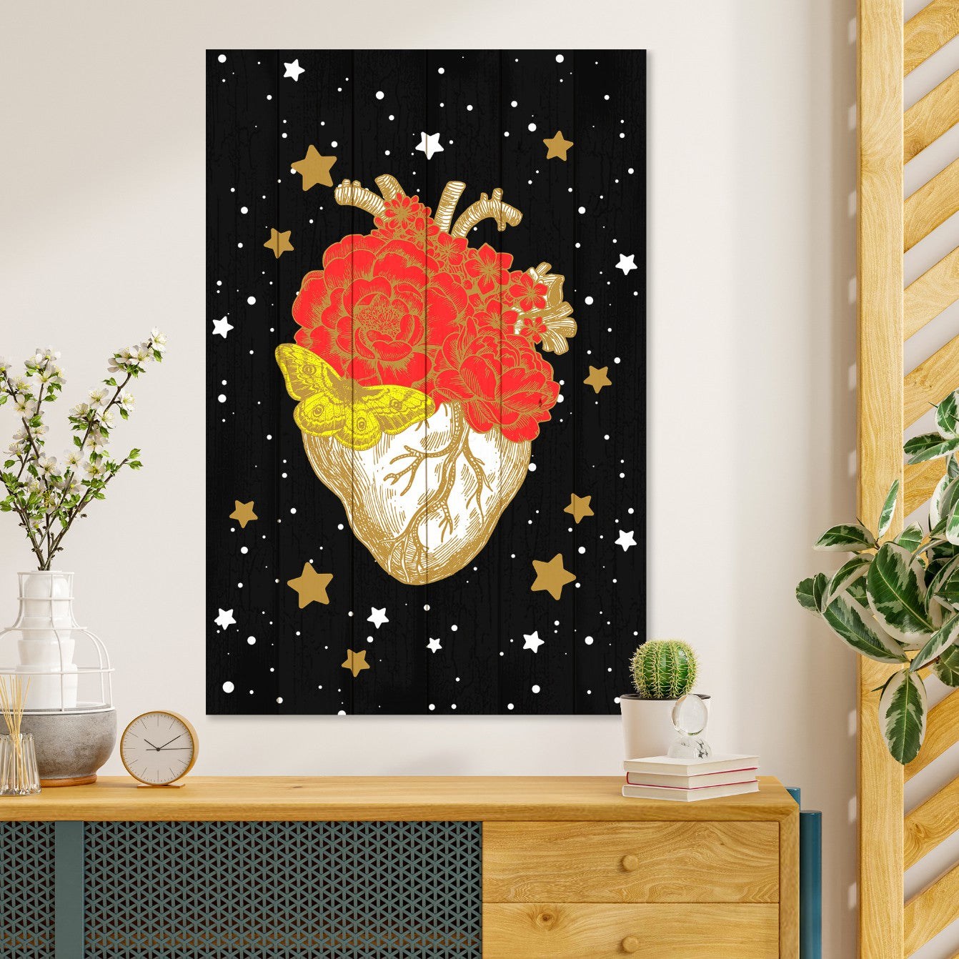 Obraz Wood Heart in the Galaxy