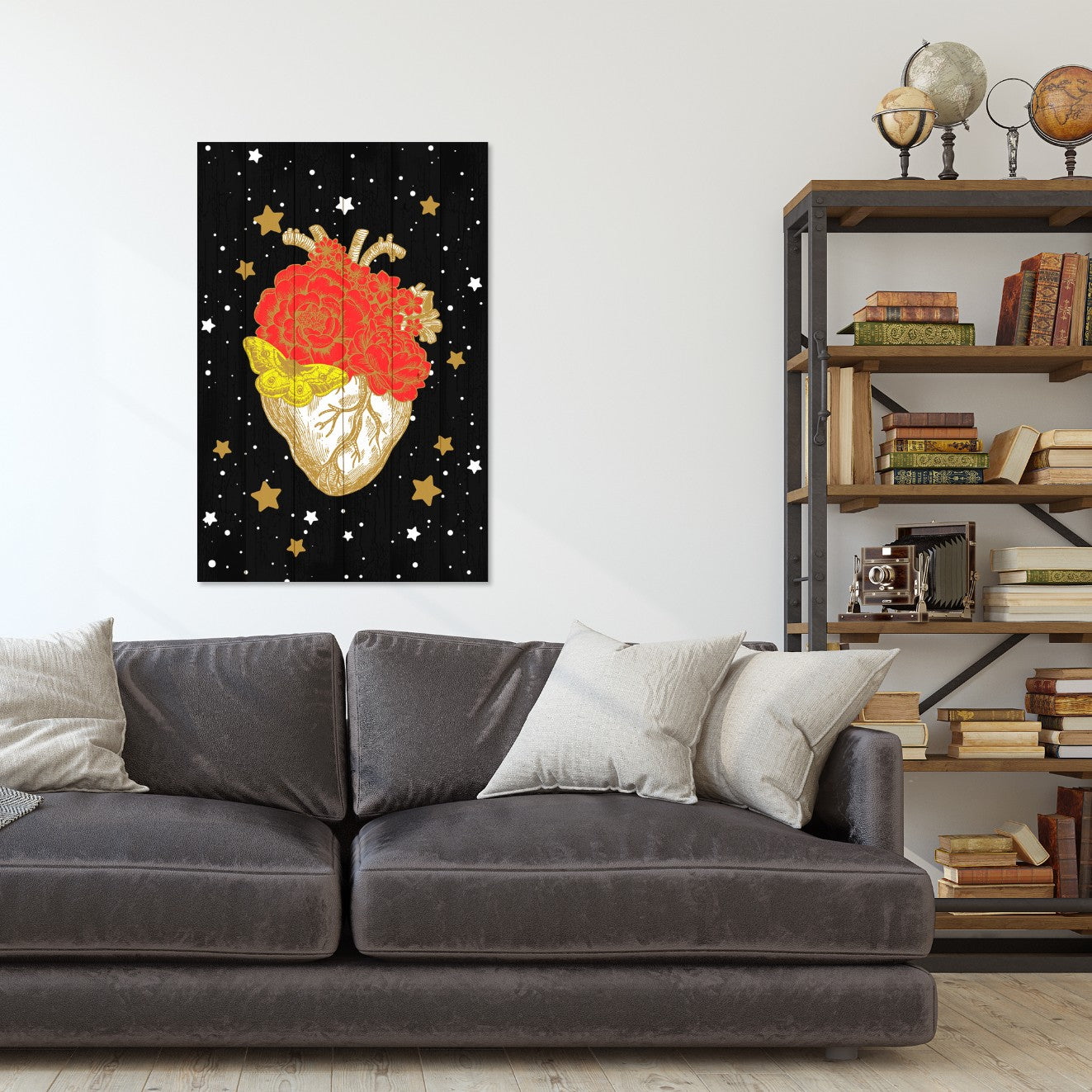 Obraz Wood Heart in the Galaxy