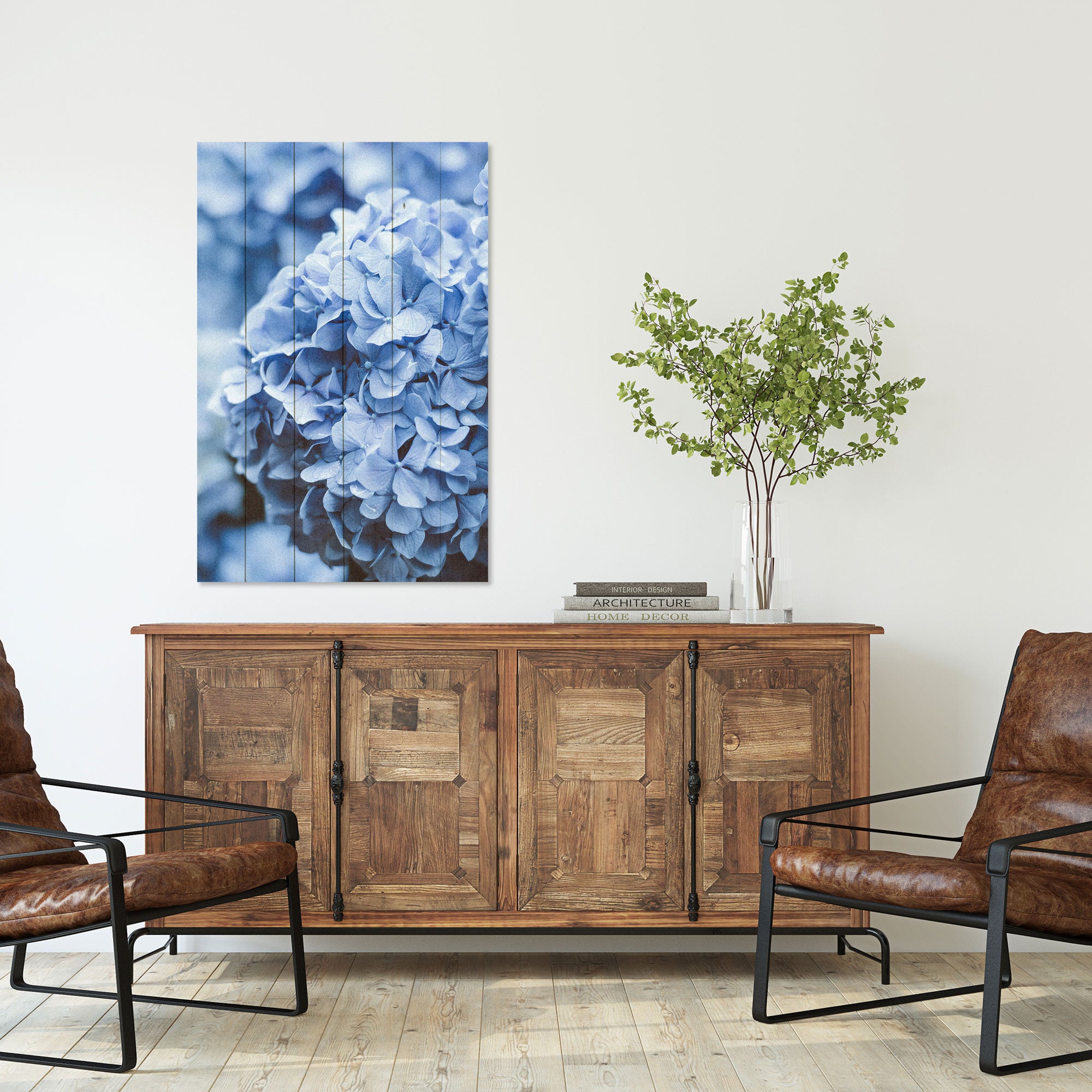 Obraz Wood Hydrangea-30x40 cm