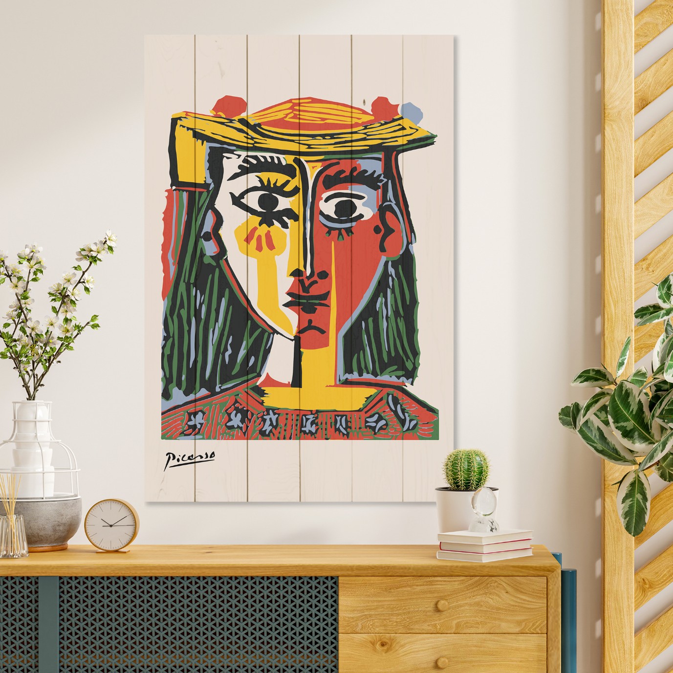 Obraz Wood Picasso Abstrakt 1-40x60 cm