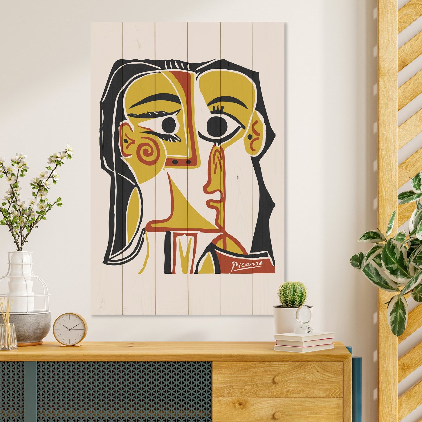 Obraz Wood Picasso Abstrakt 2-50x70 cm