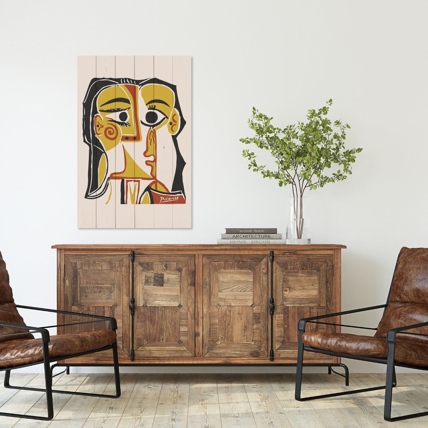 Obraz Wood Picasso Abstrakt 2-50x70 cm