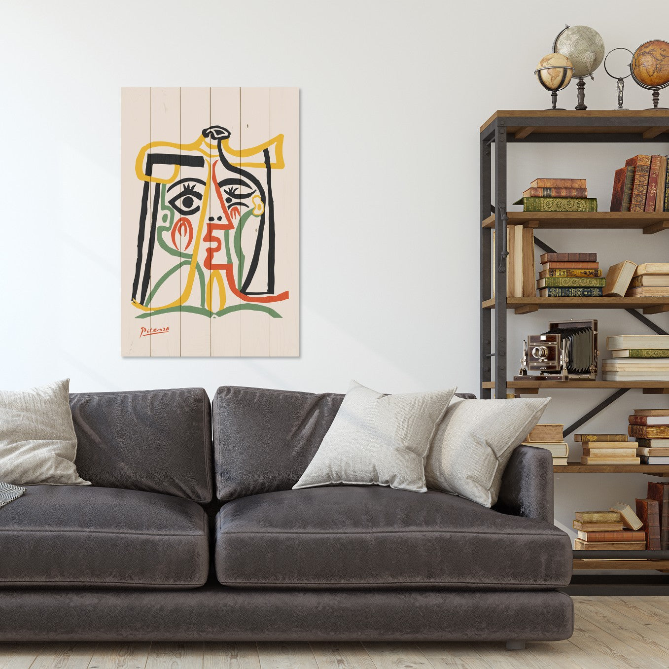Wood Picture Picasso Abstract 3-70x90 cm