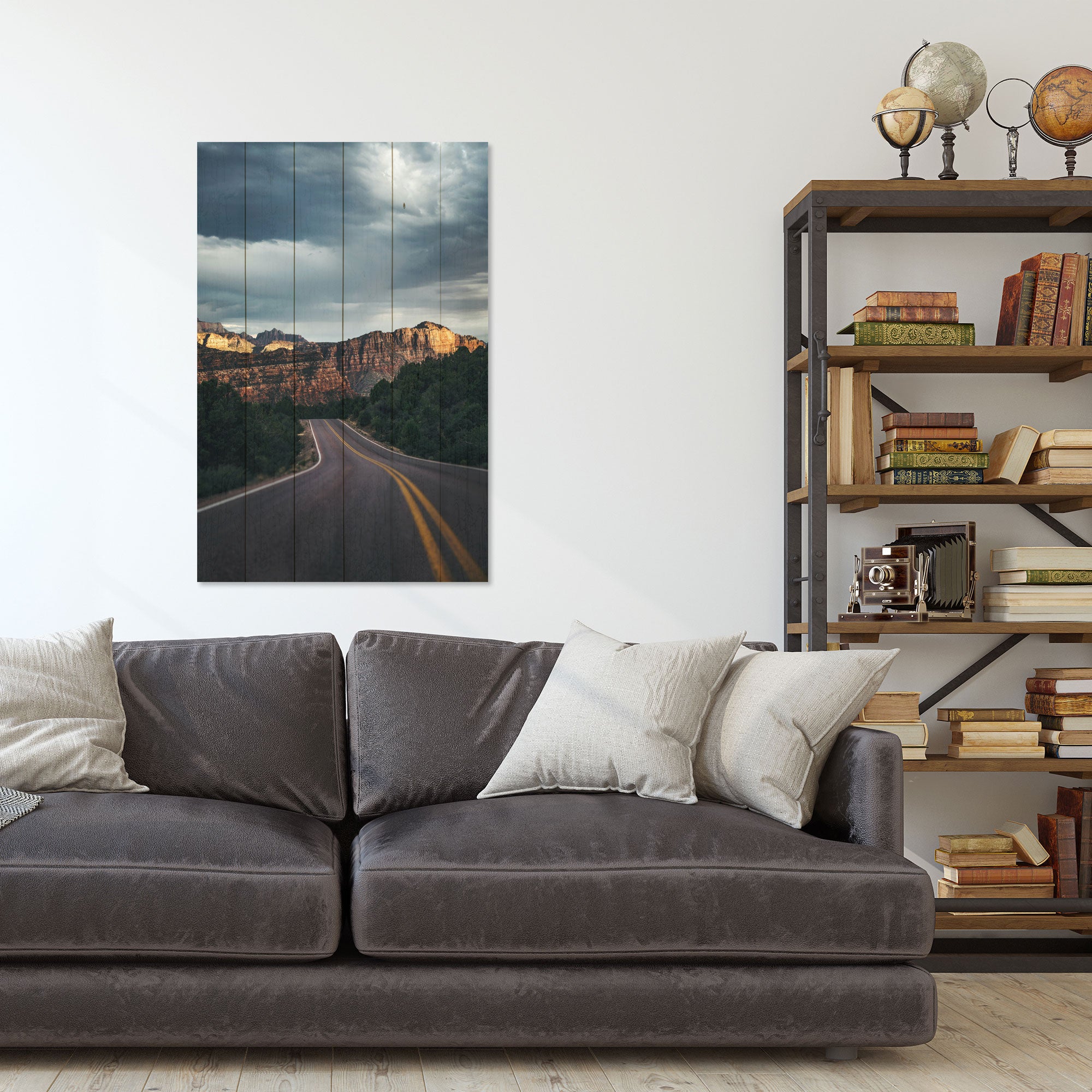 Obraz Wood Malebná cesta v horách-30x40 cm