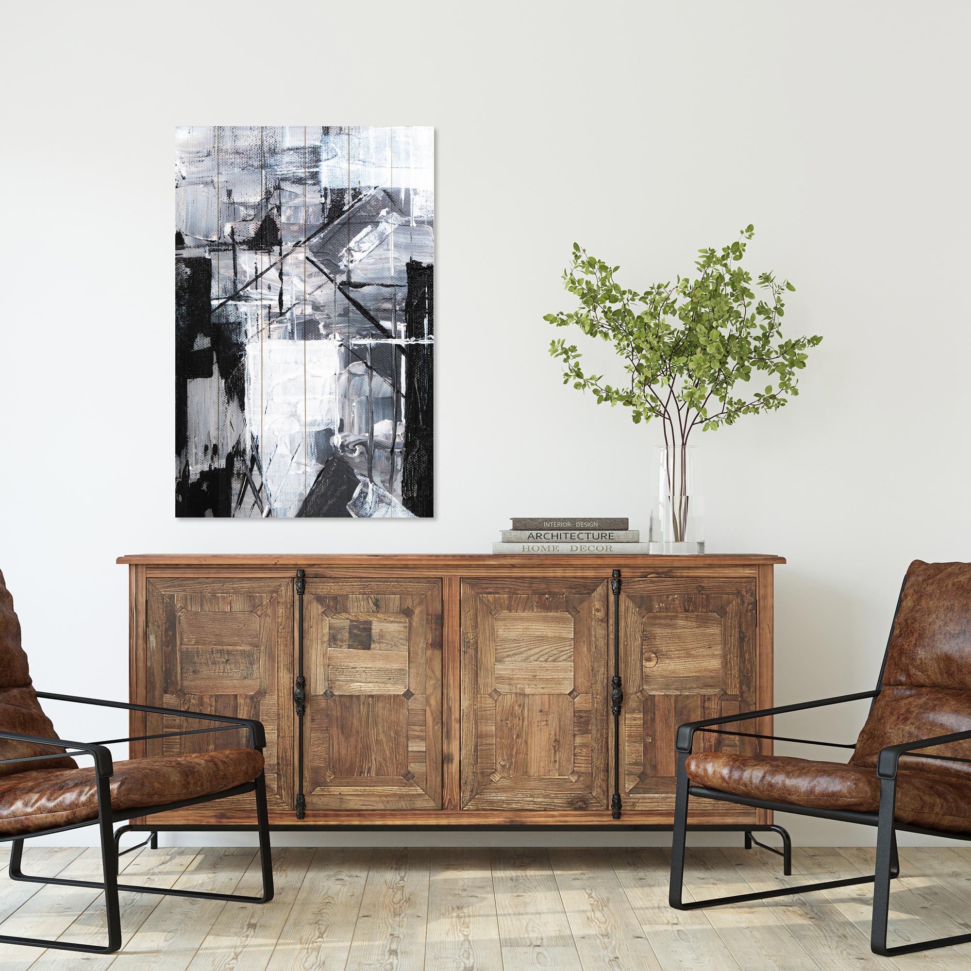 Obraz Wood Geometrické tvary-40x60 cm